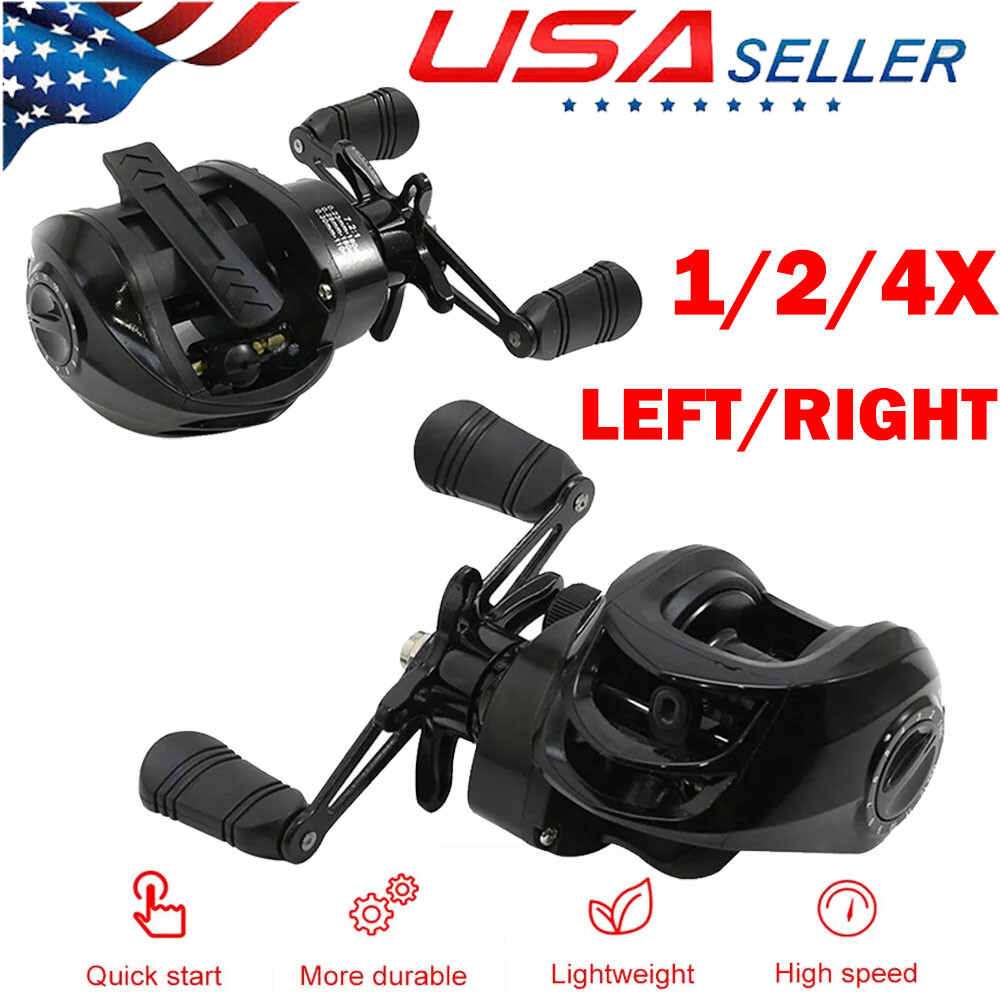 1/2/4PC L/R Fishing Baitcasting Reel 18+1BB 7.2:1 Gear Ratio Salt/Freshwater USA