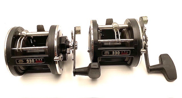 2 Penn 330 GTI Levelwind Trolling Reels Saltwater Fishing with Clamps made in US