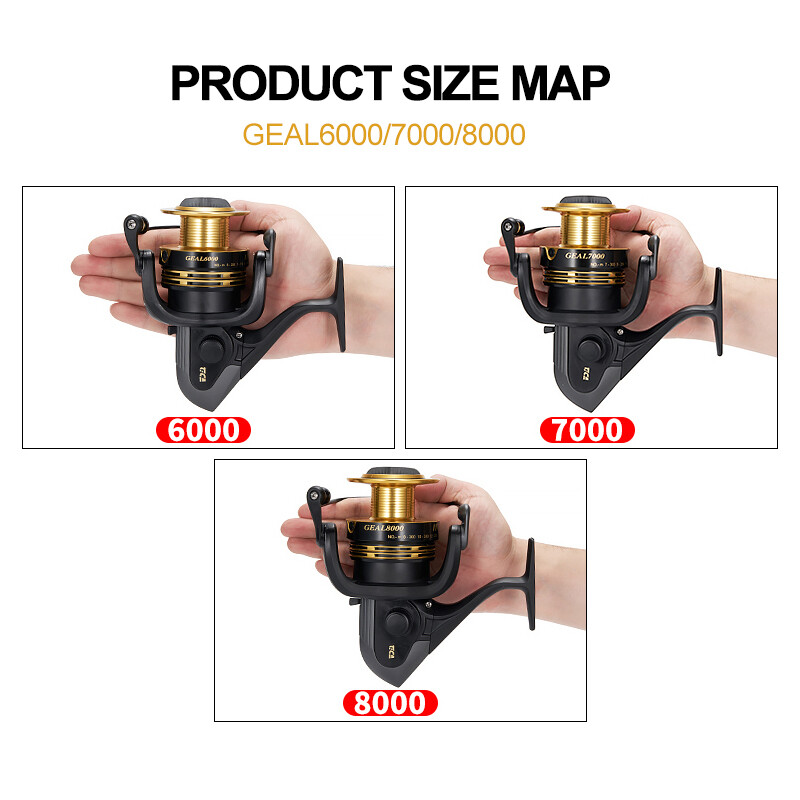 2000 to 8000 Size Spinning Fishing Reel Smooth 9+1 Ball Bearings Graphite Frame