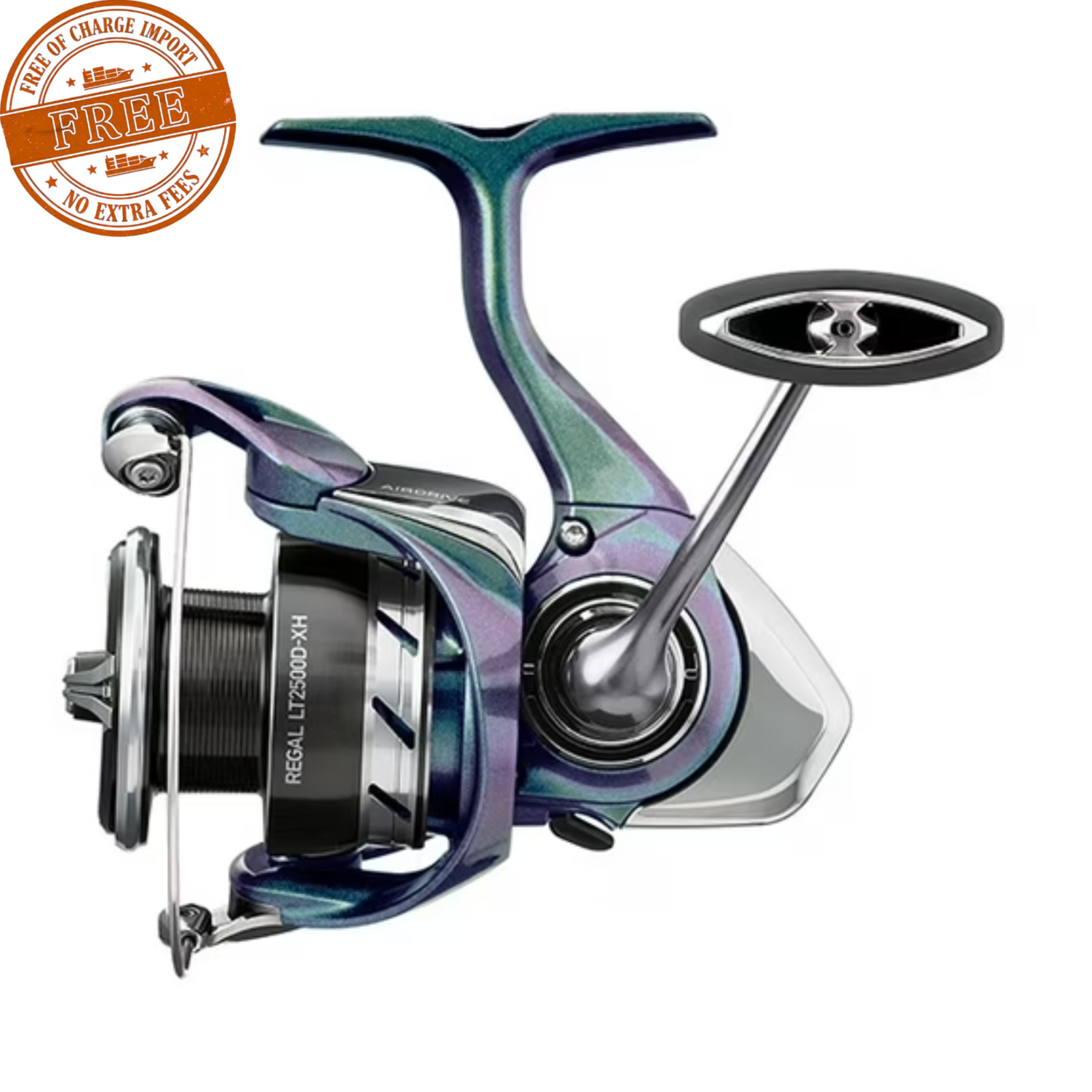Daiwa Regal LT 2500D-XH-CP-B Lightweight Spinning Fishing Reel, Gear ratio 5.3:1