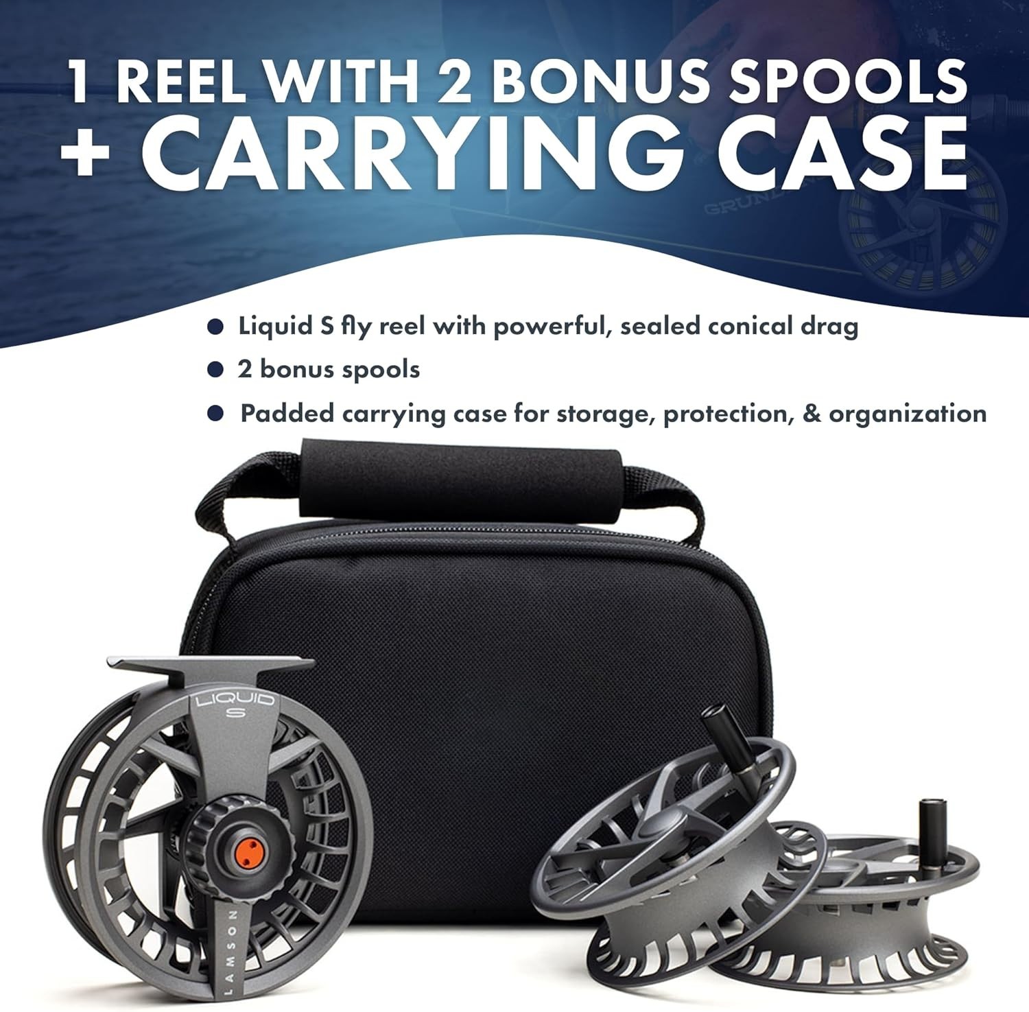 Lightweight Liquid S-Series Fly Fishing Reel with Powerful Drag & Large Arbor