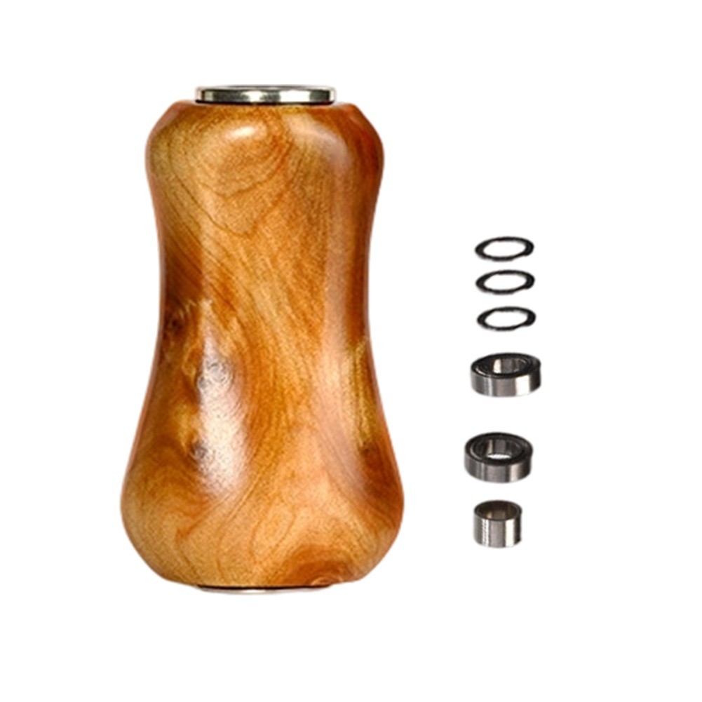 Wood Knobs for Fishing Reel with Metal Arm Handle Fits 4mm Shaft Diameter Reel