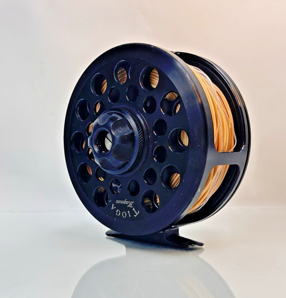 Vintage Teton Tioga Number 10 (10wt) Fly Reel Made In USA Black