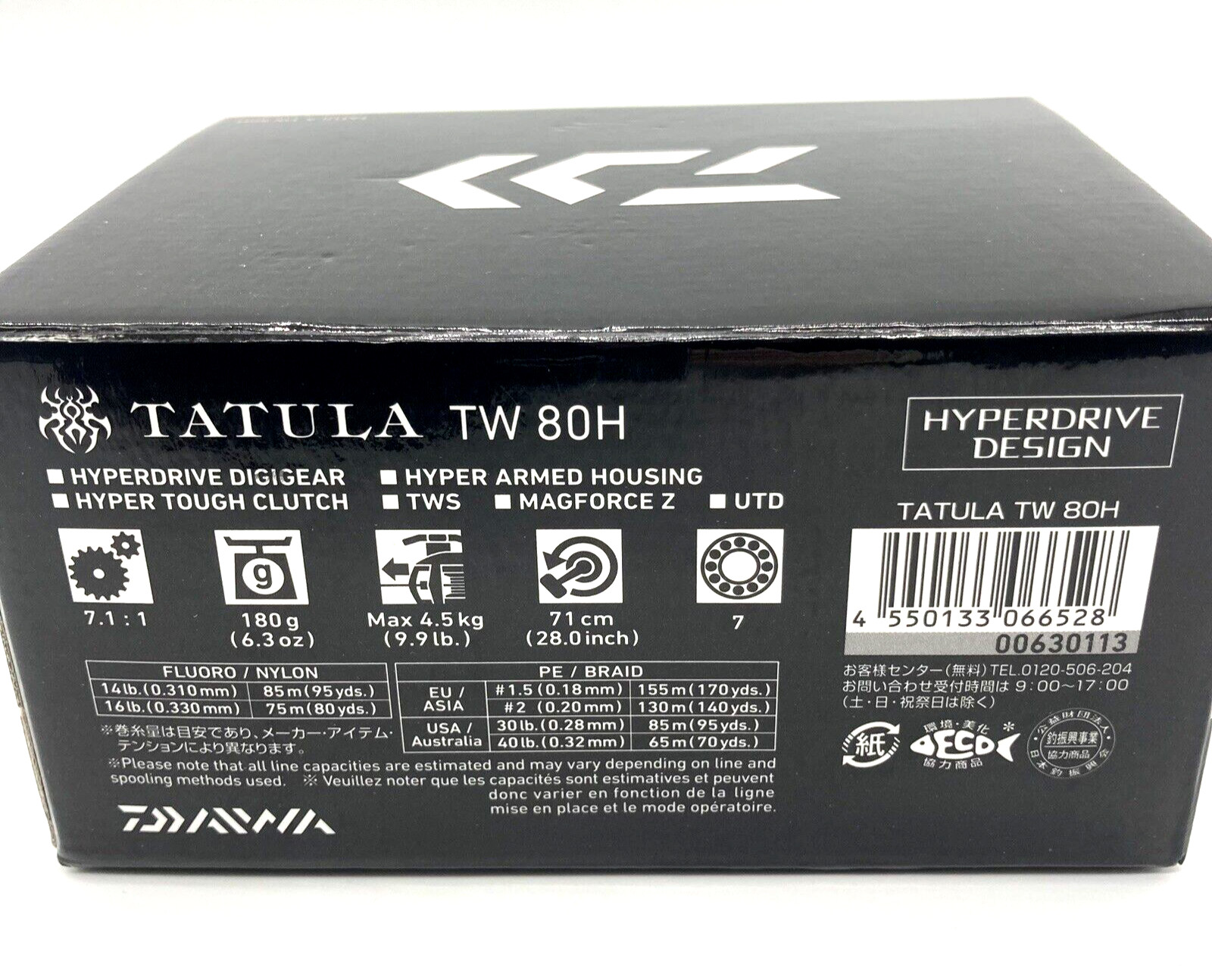 Daiwa 22 TATULA TW 80H Right Handed Bait Casting Reel w/Box Ship From JPN „MINT“