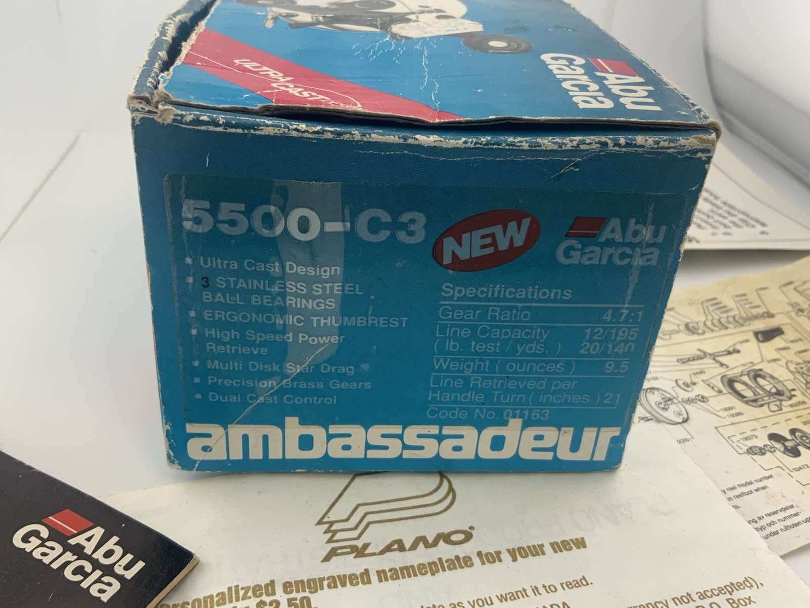 Abu Garcia Ambassadeur 5500C Baitcasting Reel Silver & Black Sweden Serviced✅👀✅