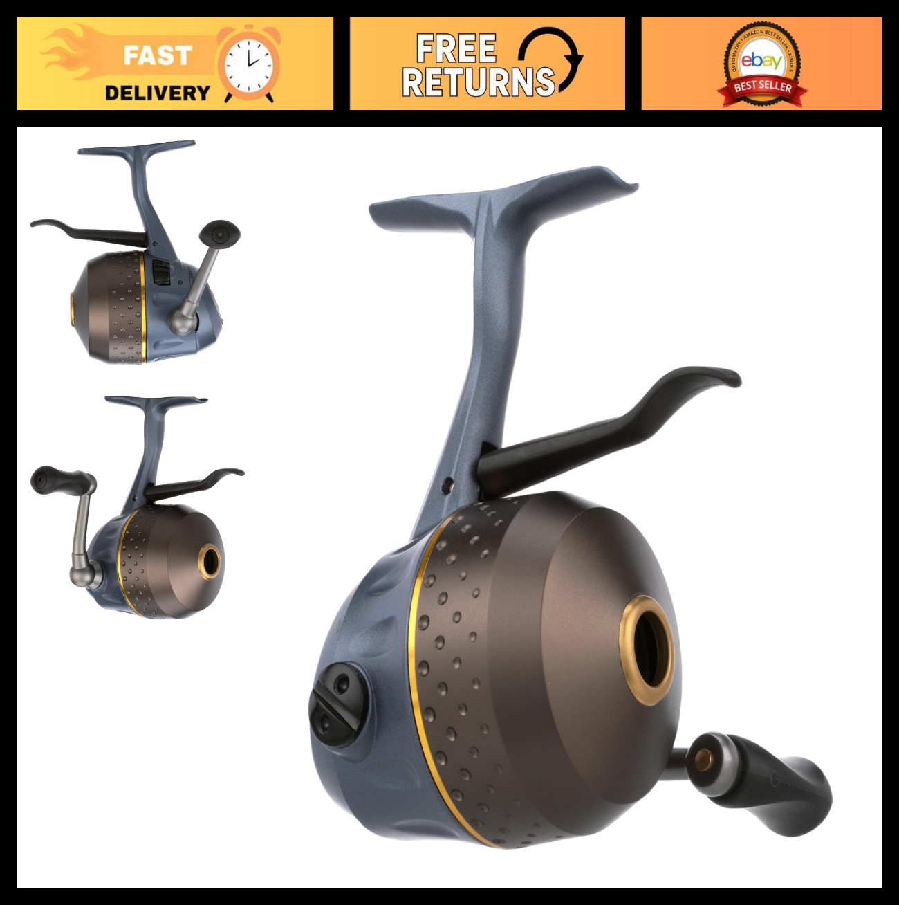 Size 6U Spincast Fishing Reel – Right/Left Handle, Aluminum Spool, Dial Drag