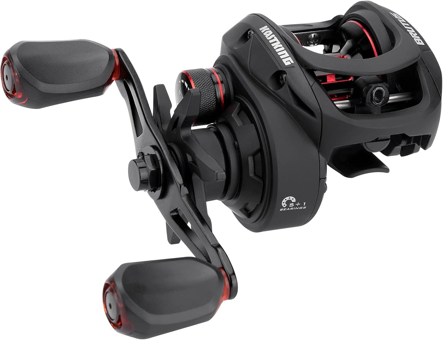 Brutus Baitcasting Fishing Reel, Graphite Frame, 7.2:1 Gear Ratio, 5+1 Shielded