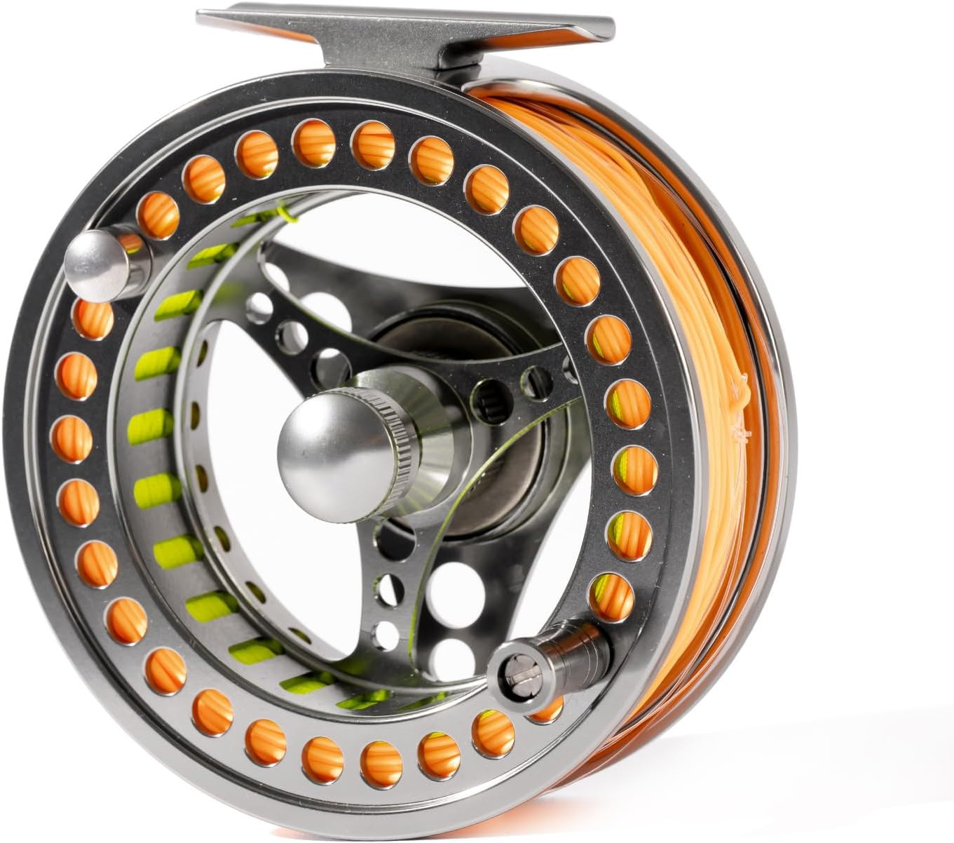 EX-ALC CNC Machined Large Arbor Fly Reel 3/4 to 9/10WT – Silver/Gunsmoke