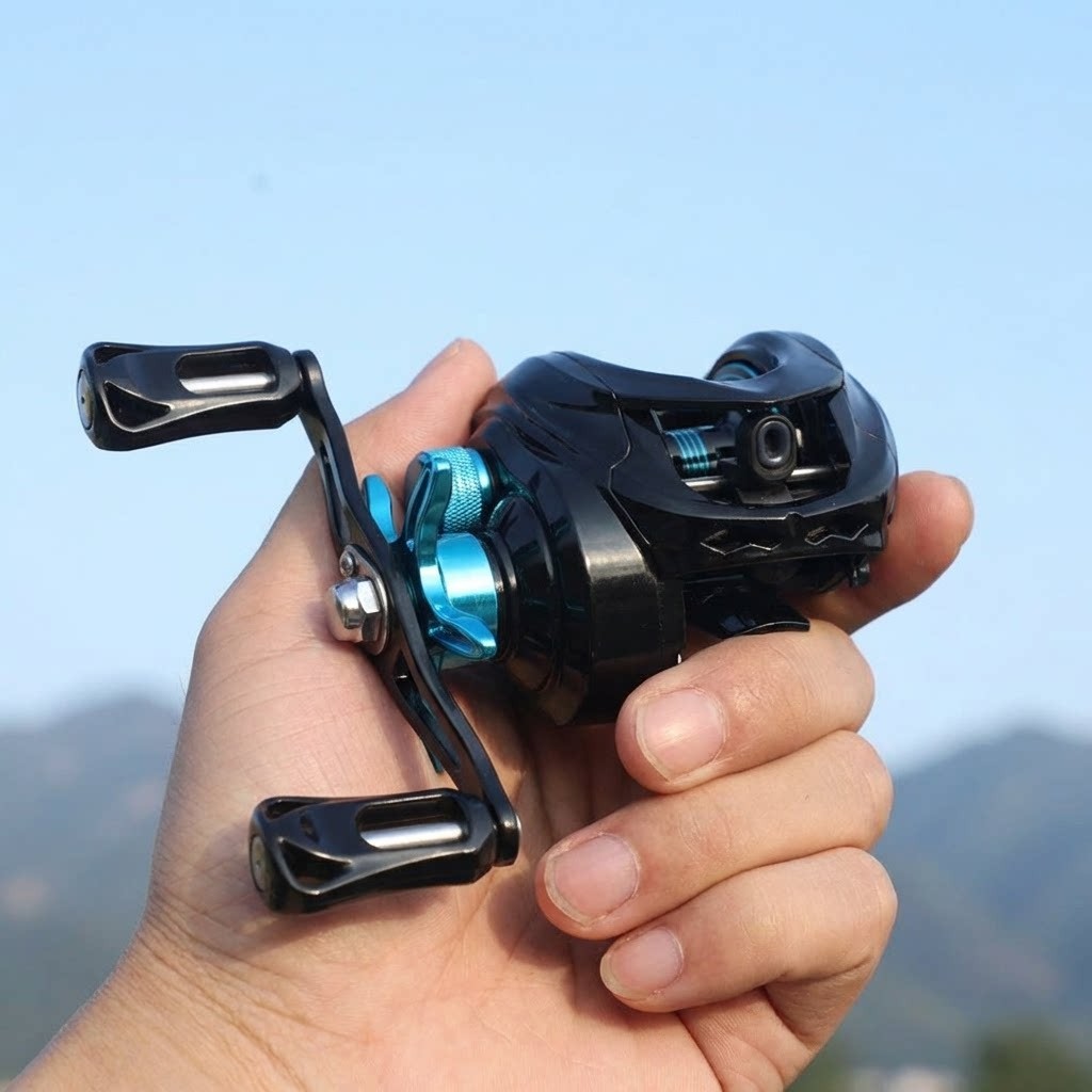 Drag Click Alarm Baitcasting Reel Anti-Backlash Metal Spool Low Profile
