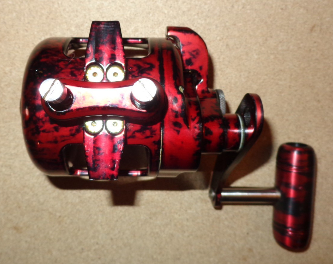 Limited Red Camo Accurate Boss Magnum 665H Single-Speed Lever-Drag Fishing Reel