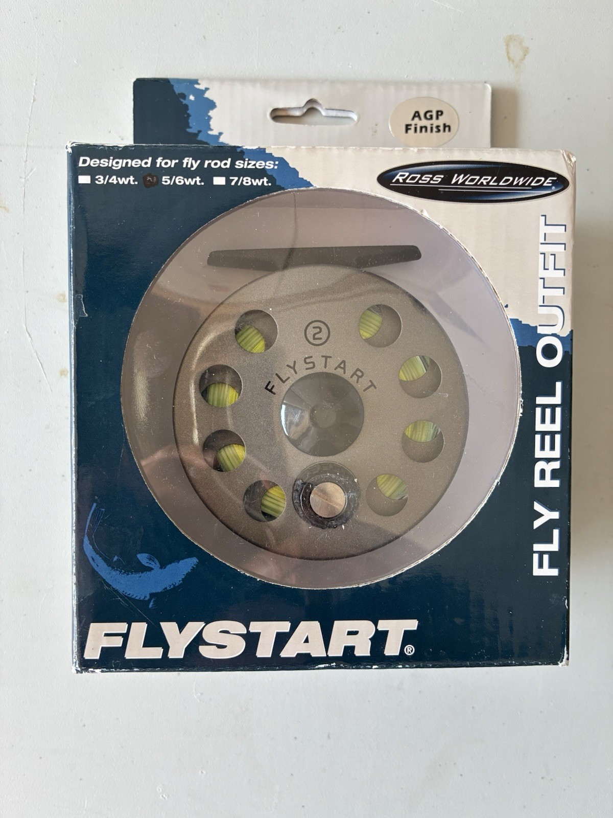 Ross Fly reel Flystart 2 Granite Grey 5/6 wt Pre-Spooled Line Backing Leader NIB
