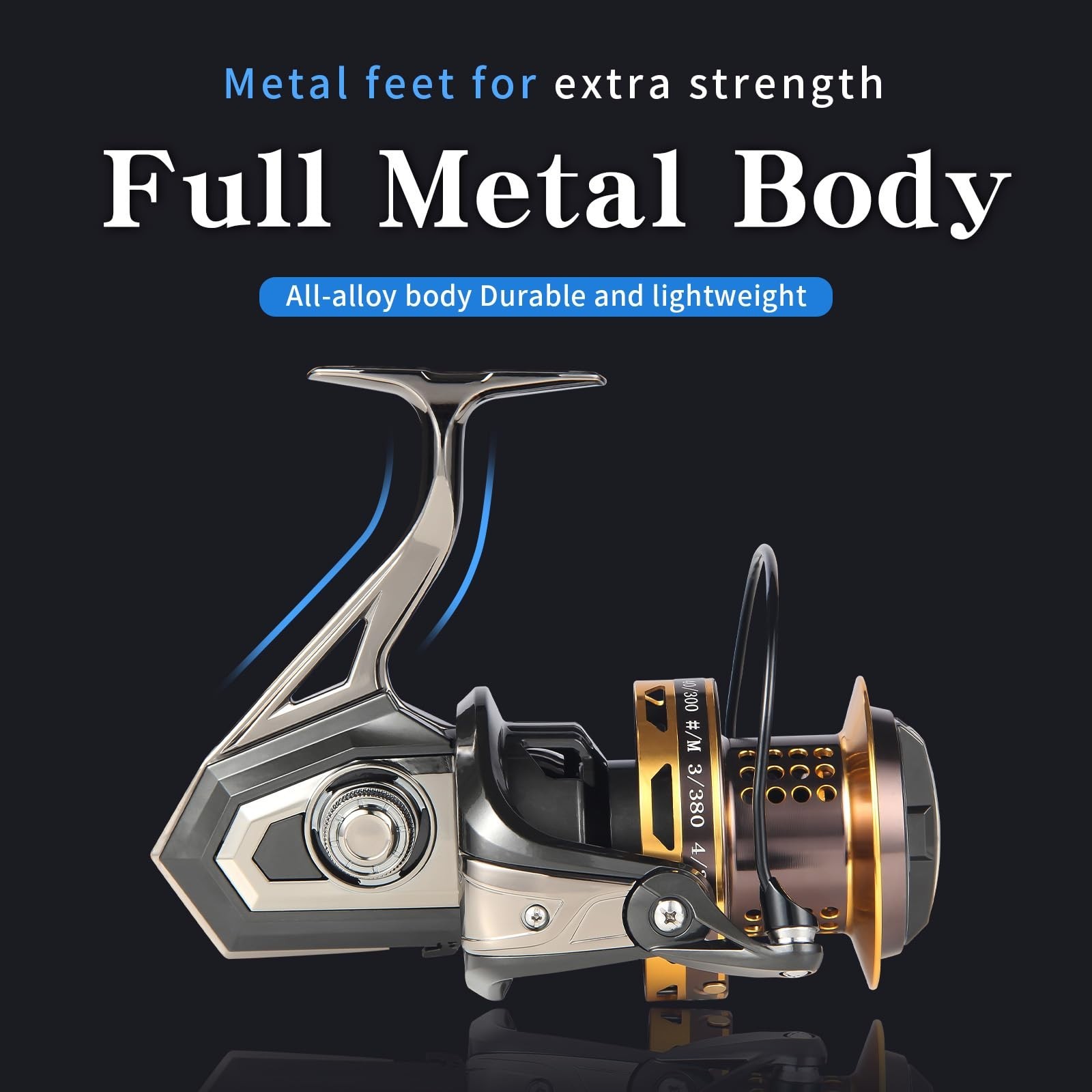 High-Power Surf Spinning Fishing Reel 8000/12000, 20KG Drag, Backlash-Free, Meta