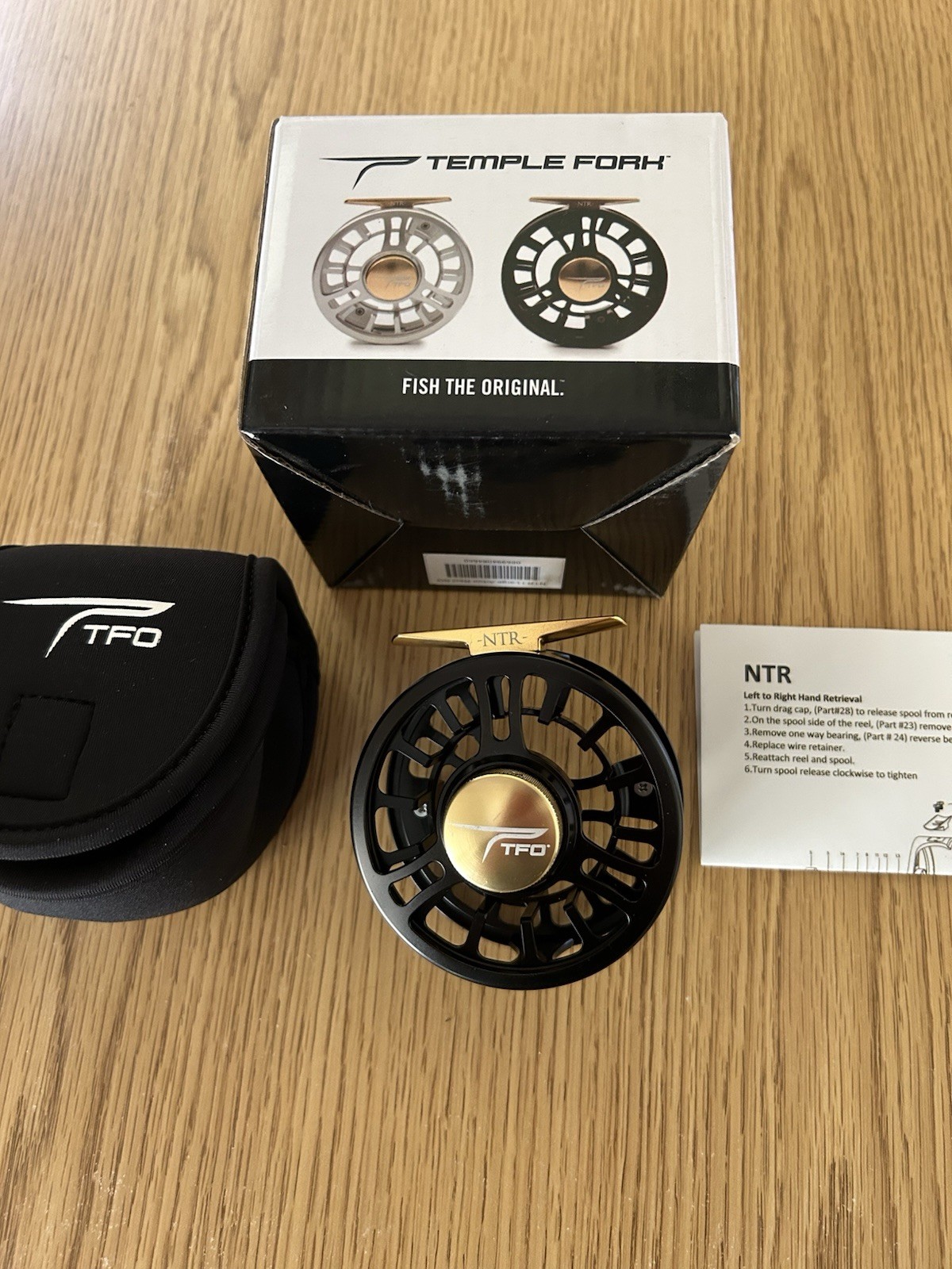 NEW Temple Fork Outfitters TFO NTR I Large Arbor Fly Fishing Reel BG Black Gold