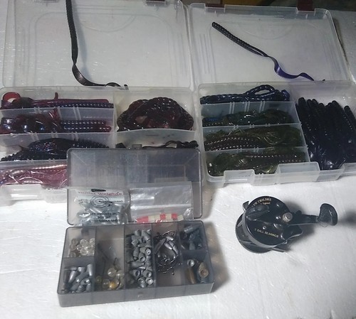 Lew Childre Speed Spool BB-1N Casting Fishin Reel & 3 tackle boxes full