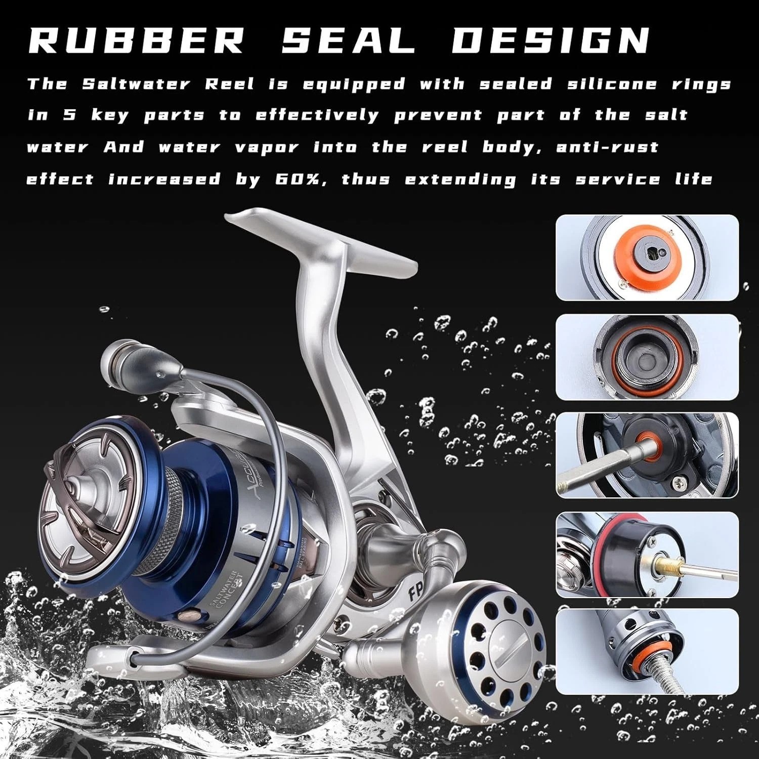 Saltwater Spinning Reel,13+1BB Ultra Smooth Saltwater Fishing Reels,Powerful …