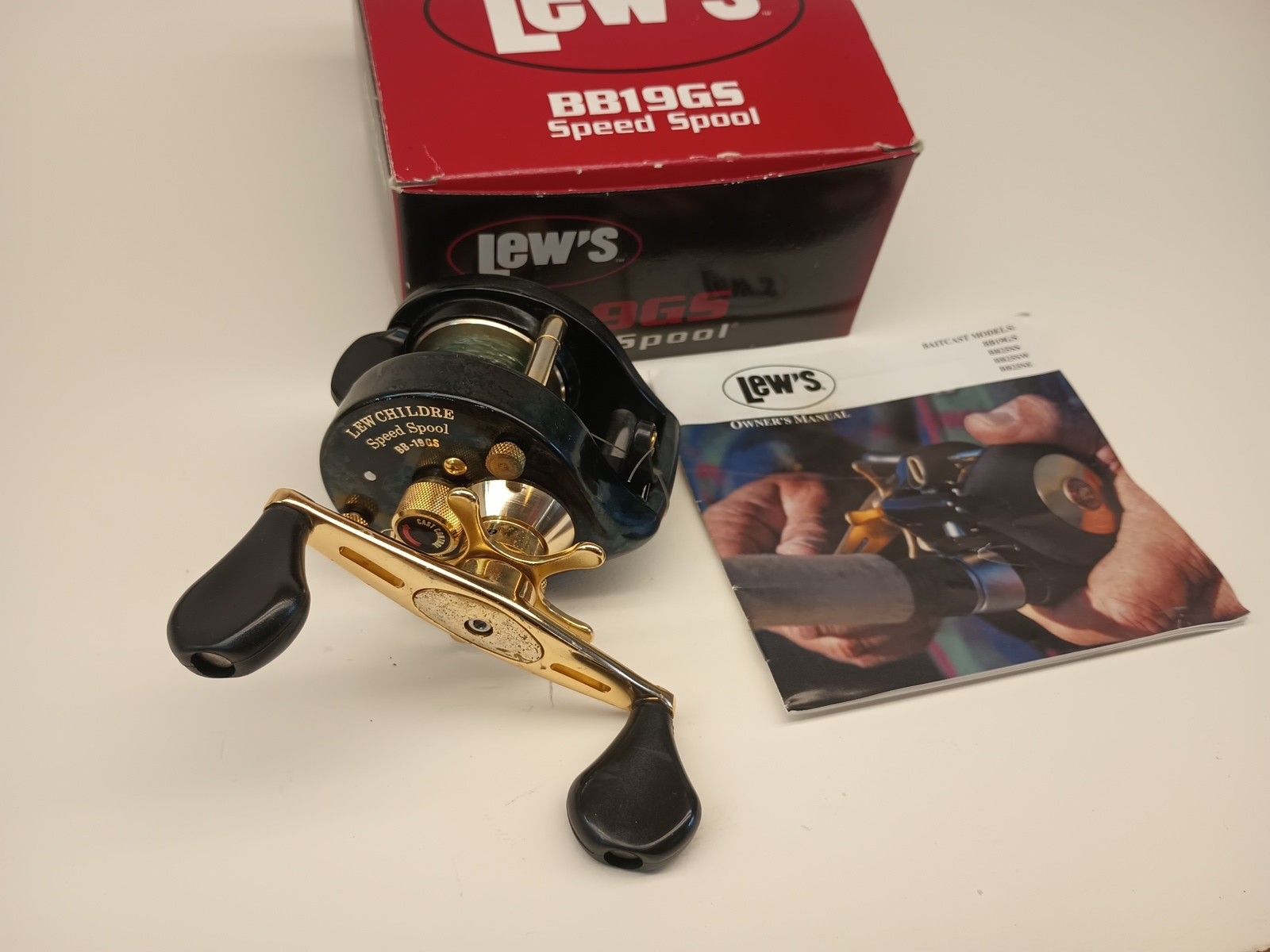 Lew Childre Speed Spool BB-19GS Gold Series Baitcasting Fishing Reel Japan