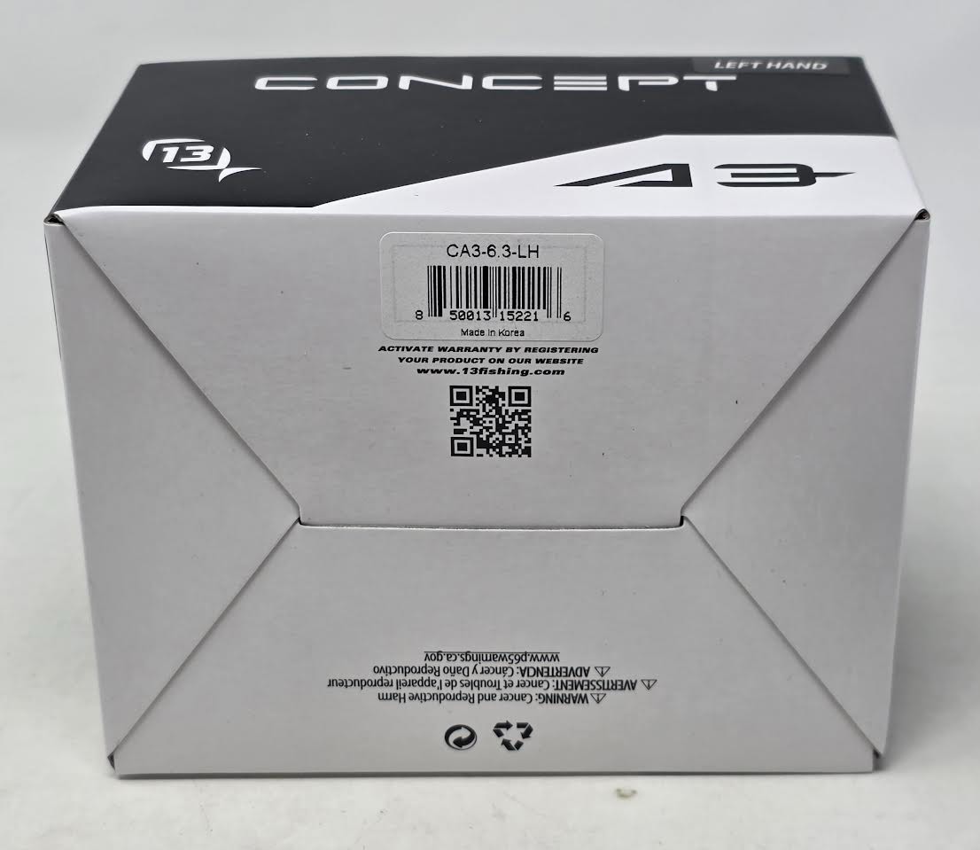 13 FISHING ‚ CONCEPT A3 BAITCAST REEL ‚ CA3-6.3-LH ‚ 6.3:1 – 10.3 OZ ‚