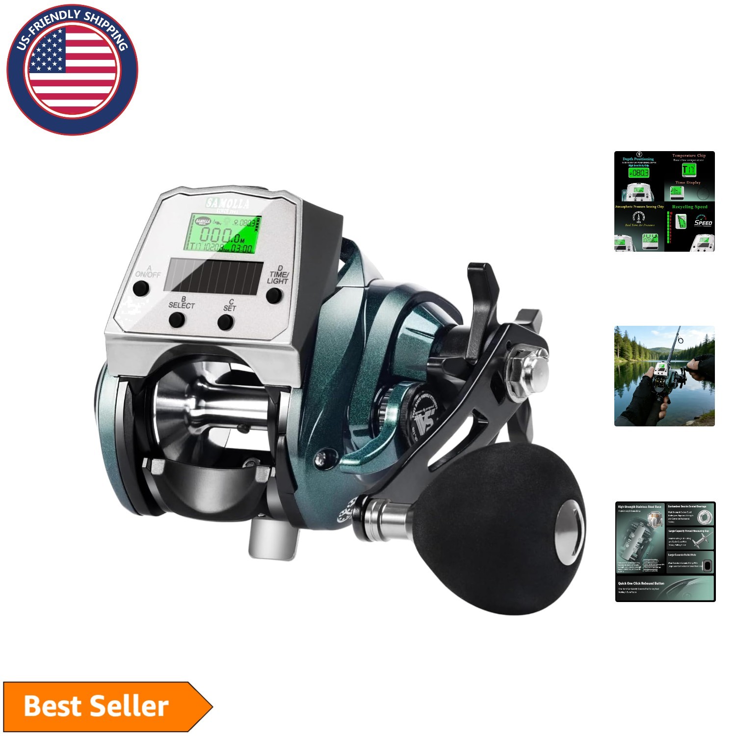 Ultralight Electric Baitcasting Reel with LCD Display & 6.3:1 Gear Ratio