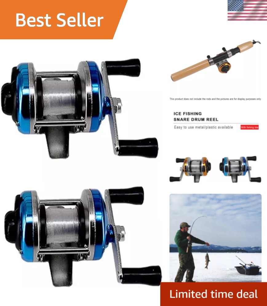 High-Performance 2PCS Mini Fishing Reels – Smooth Handle & Strong Construction