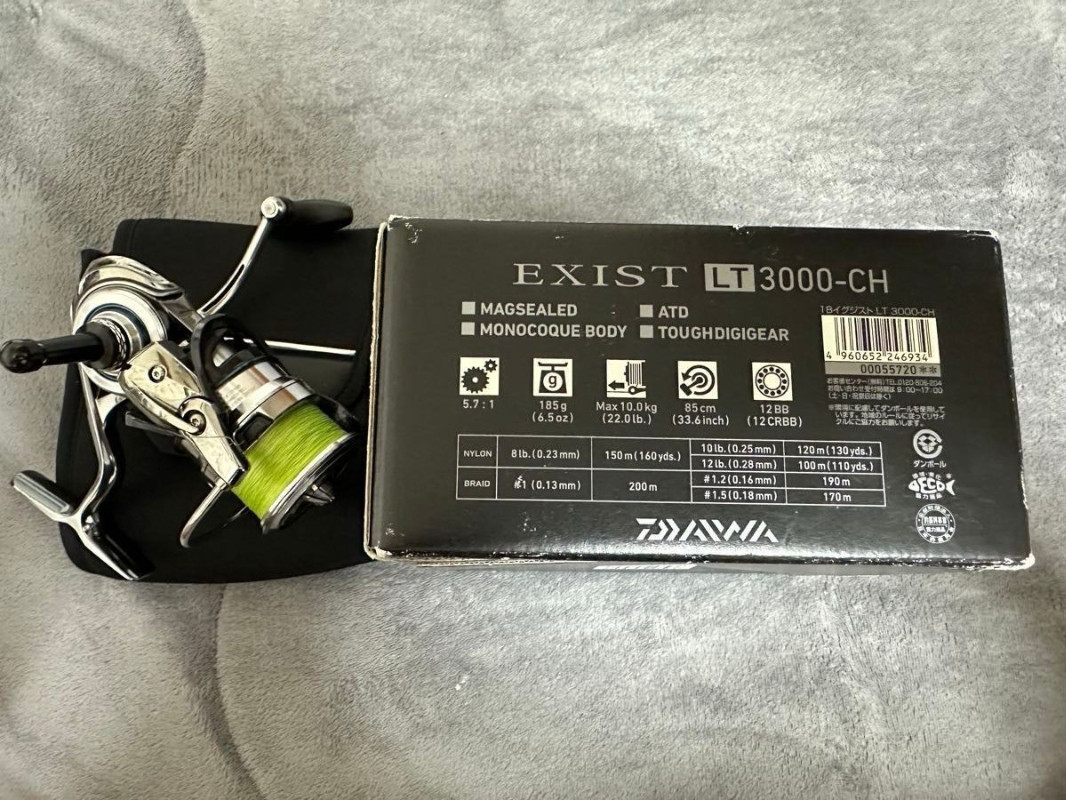 DAIWA 18 EXIST LT3000-CH Spinning Reel 12BB 5.7:1 Monocoque Body Japan Fish