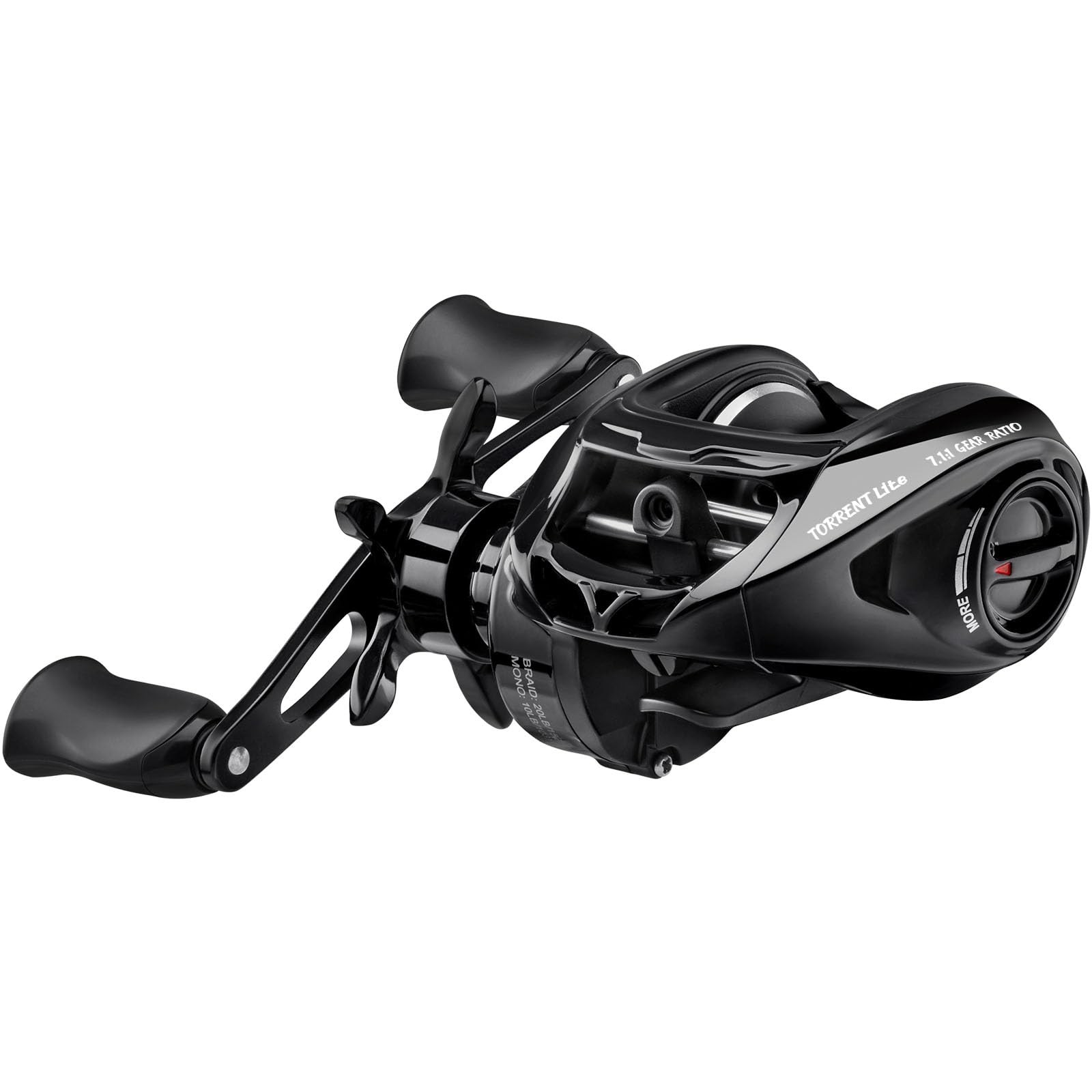 Torrent Lite Ultra-Light Baitcasting Reel, 5.5 oz Carbon Body, 7.1:1 Gear Rat…