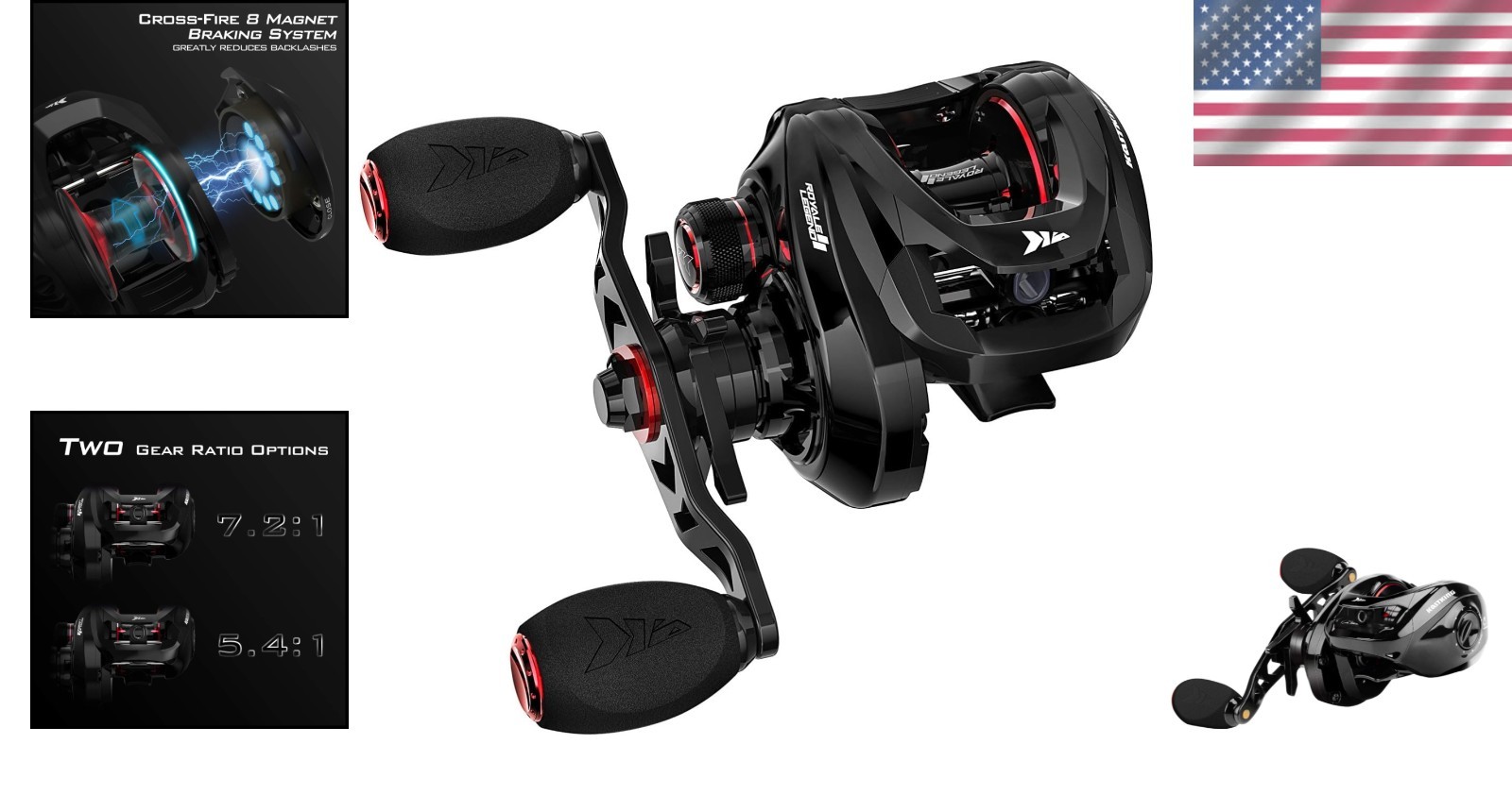 Compact Design Baitcaster Fishing Reel – 5.4:1 Gear Ratio^