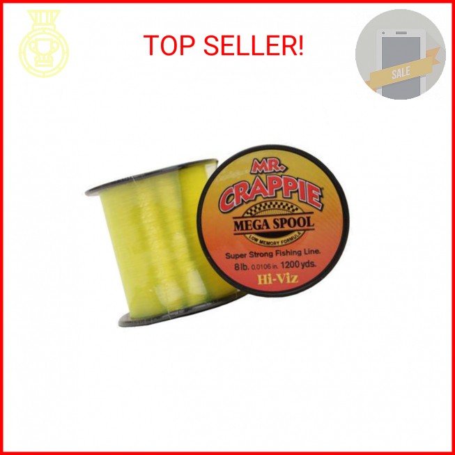 Lew’s Mr. Crappie Mega Spool Monofilament Fishing Line, Low Memory and Stretch