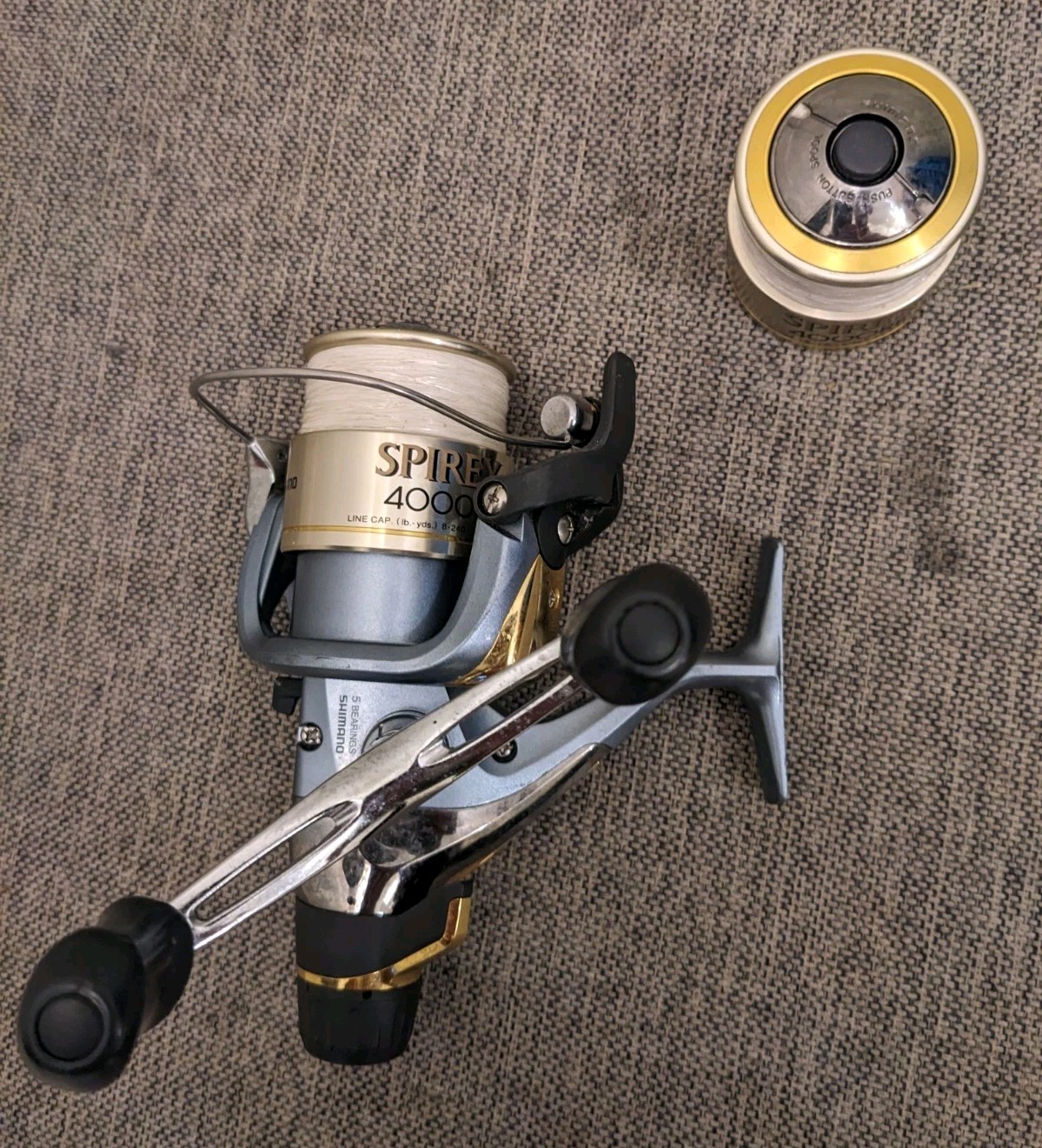 Shimano Spirex 4000 RE – Rear Drag Spinning Reel, QuickFire+ Spare Spool Nice