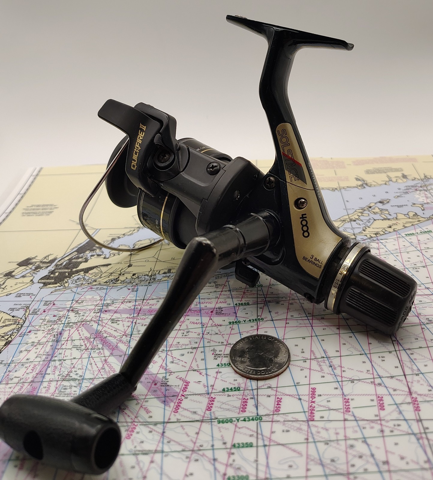 SHIMANO SOLSTACE 4000 SPINNING FISHING REEL w/REAR DRAG + QUICKFIRE II *L@@K