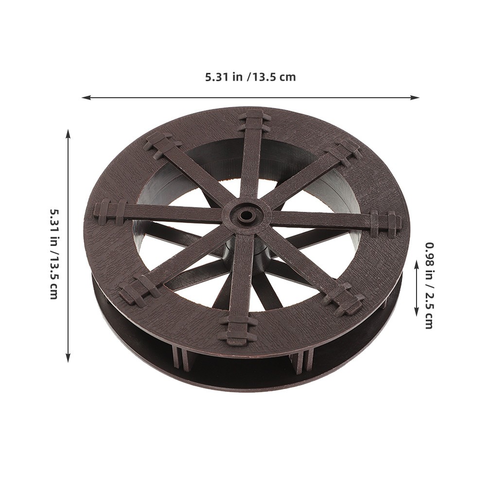 2Pcs Reusable ABS Pressure Washer Water Wheels for Table Fountain Decor Brown