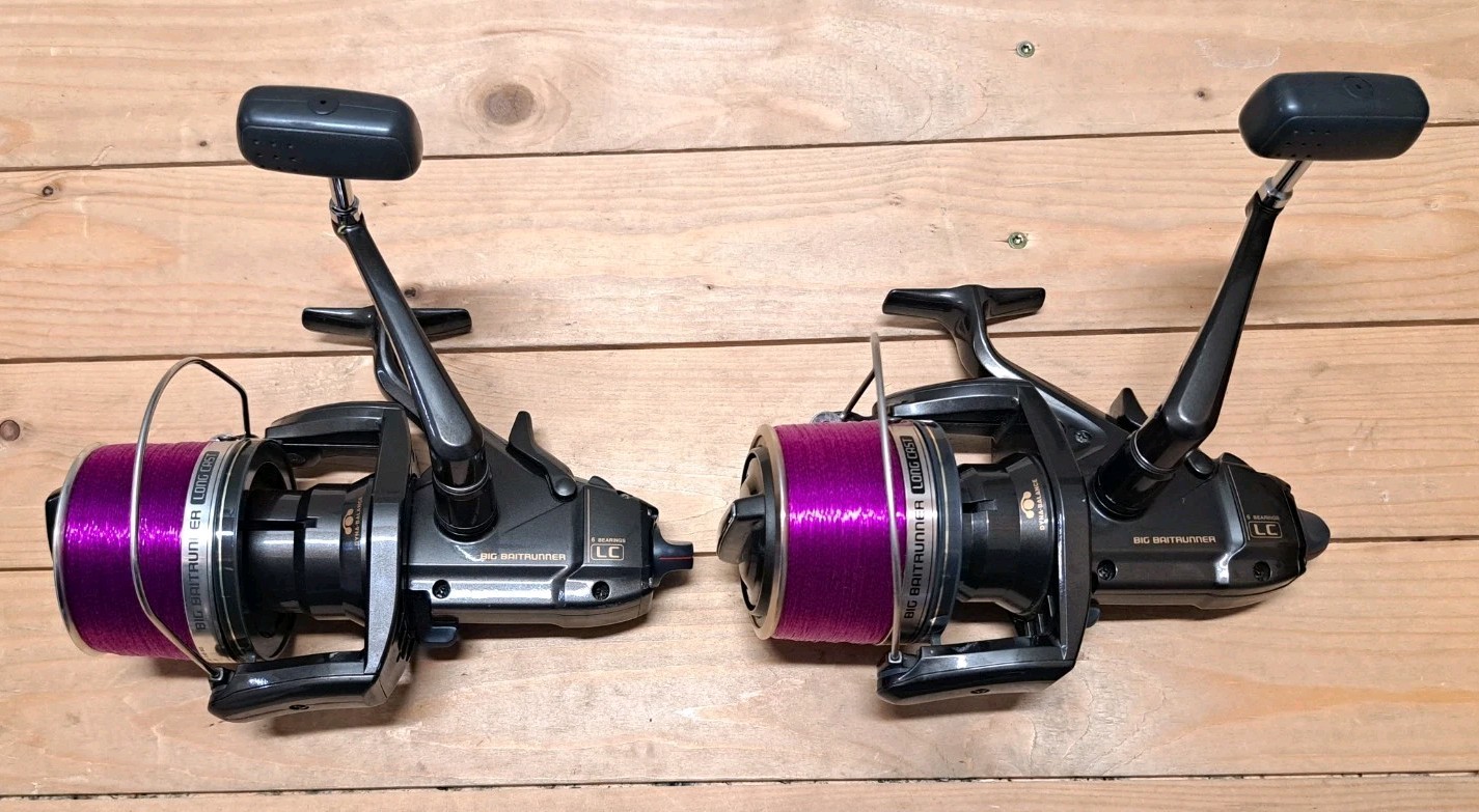 2 × Shimano Big Baitrunner LC Longcast Long Cast Freewheel Reels Reels Carp Excellent!