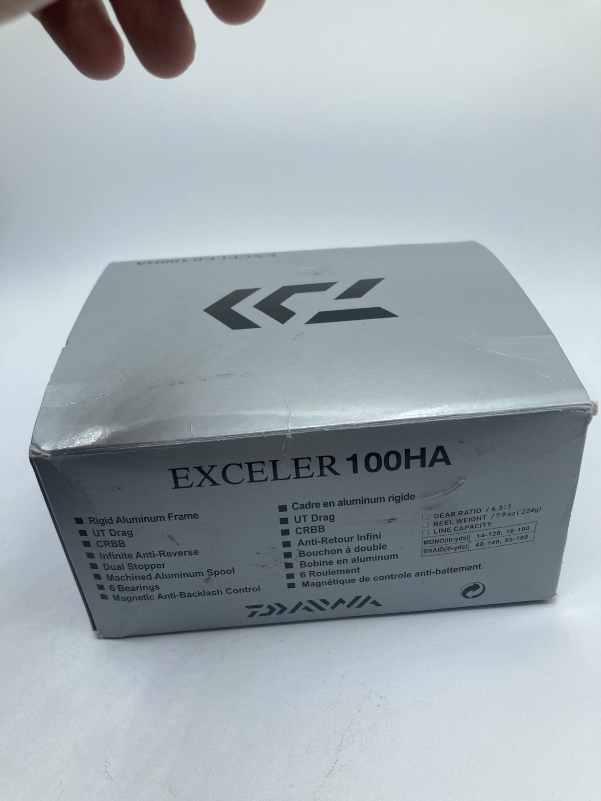 Daiwa Exceler 100HA 6.3:1 Baitcast Fishing Reel Ultimate Tournament Drag. In Box