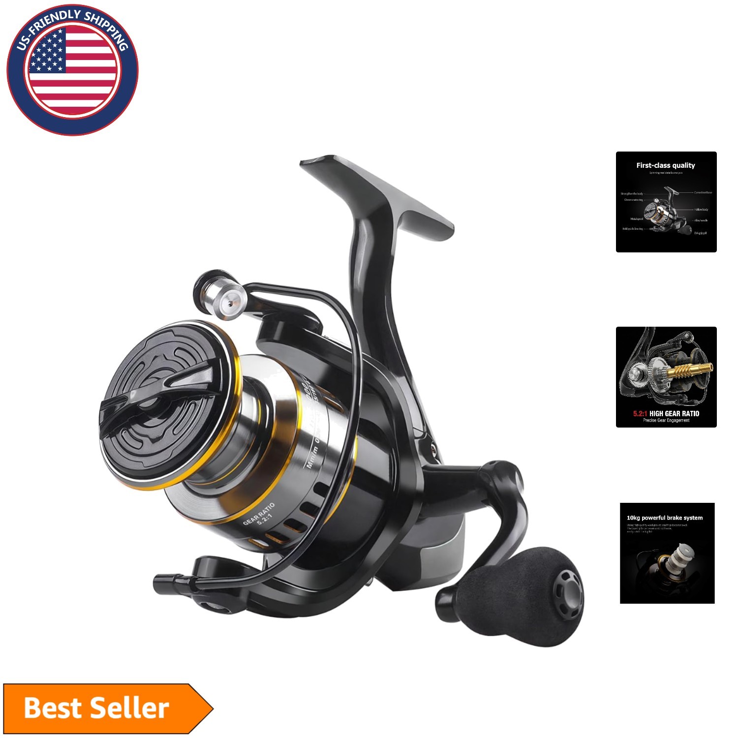 Durable Aluminum Spinning Fishing Reel with 22LB Drag – Perfect for Every Angler