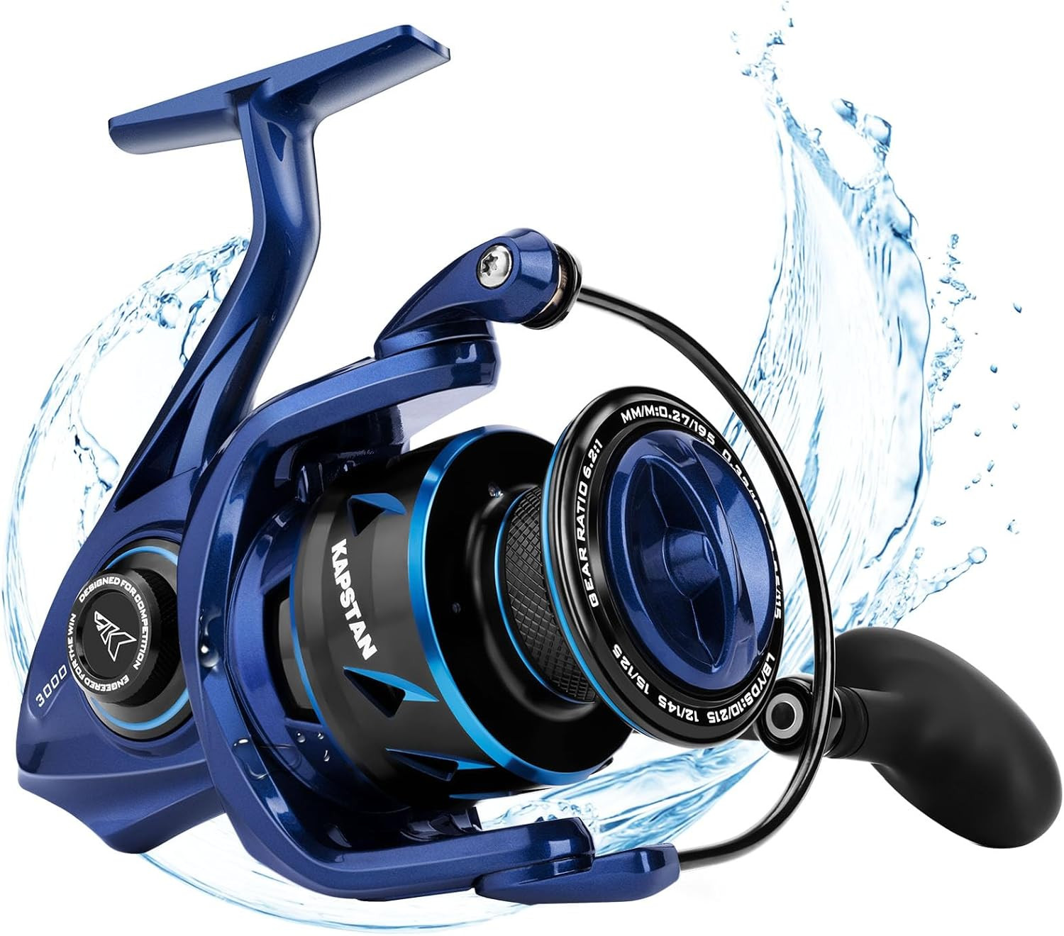 Kapstan Elite Saltwater Spinning Fishing Reel, up to 55Lbs Max Drag, IPX6 Waterp