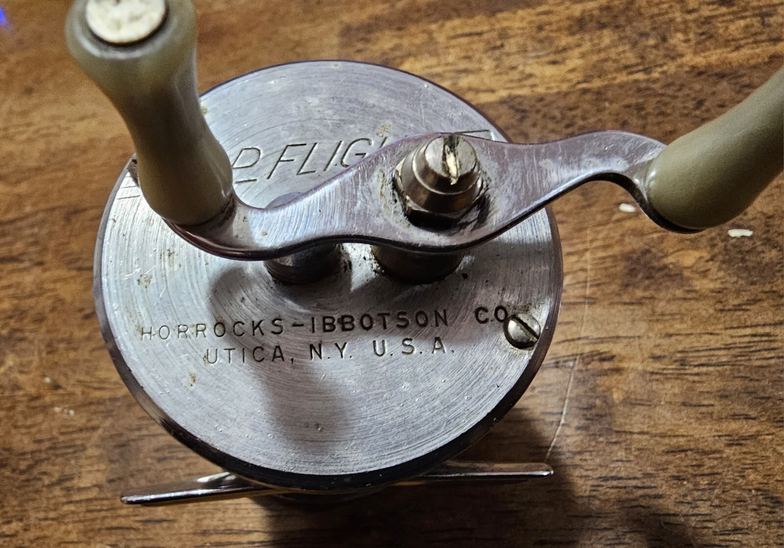 Vintage HORROCKS IBBOTSON TOP FLIGHT BAIT CAST LEVEL WIND FISHING Reel