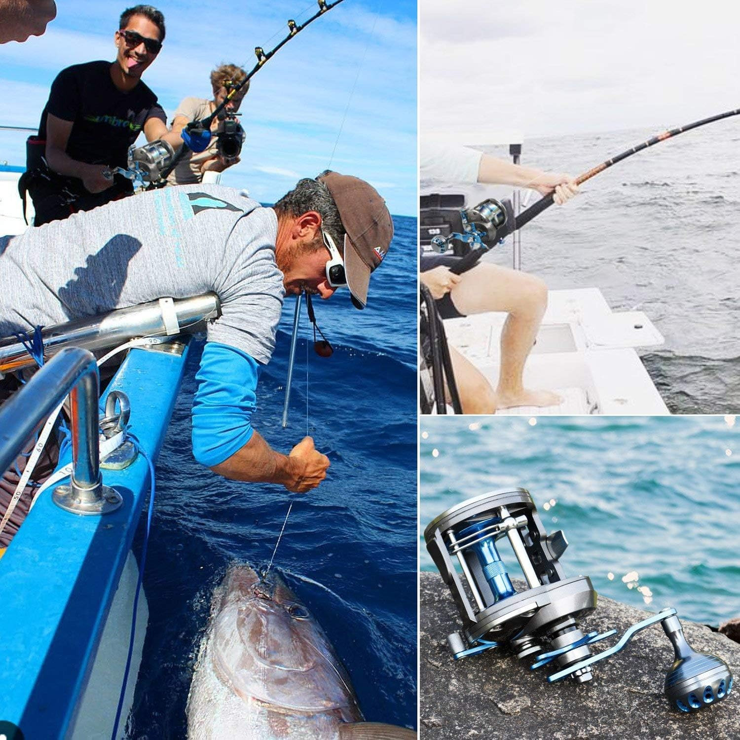 Trolling Reel Saltwater Level Wind Reels, Drag Reels Boat Fishing Ocean Fishing