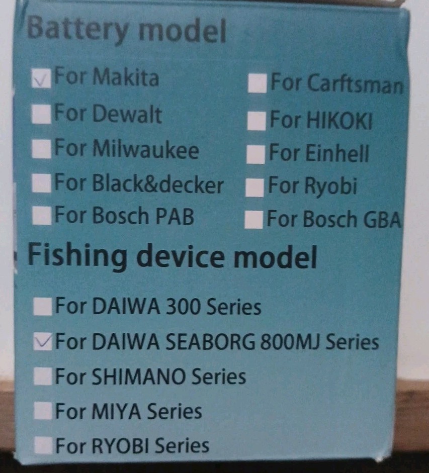 M18 Battery Adapter for Daiwa Seaborg 800MJ/1200MJ Electric Reel 20V Power