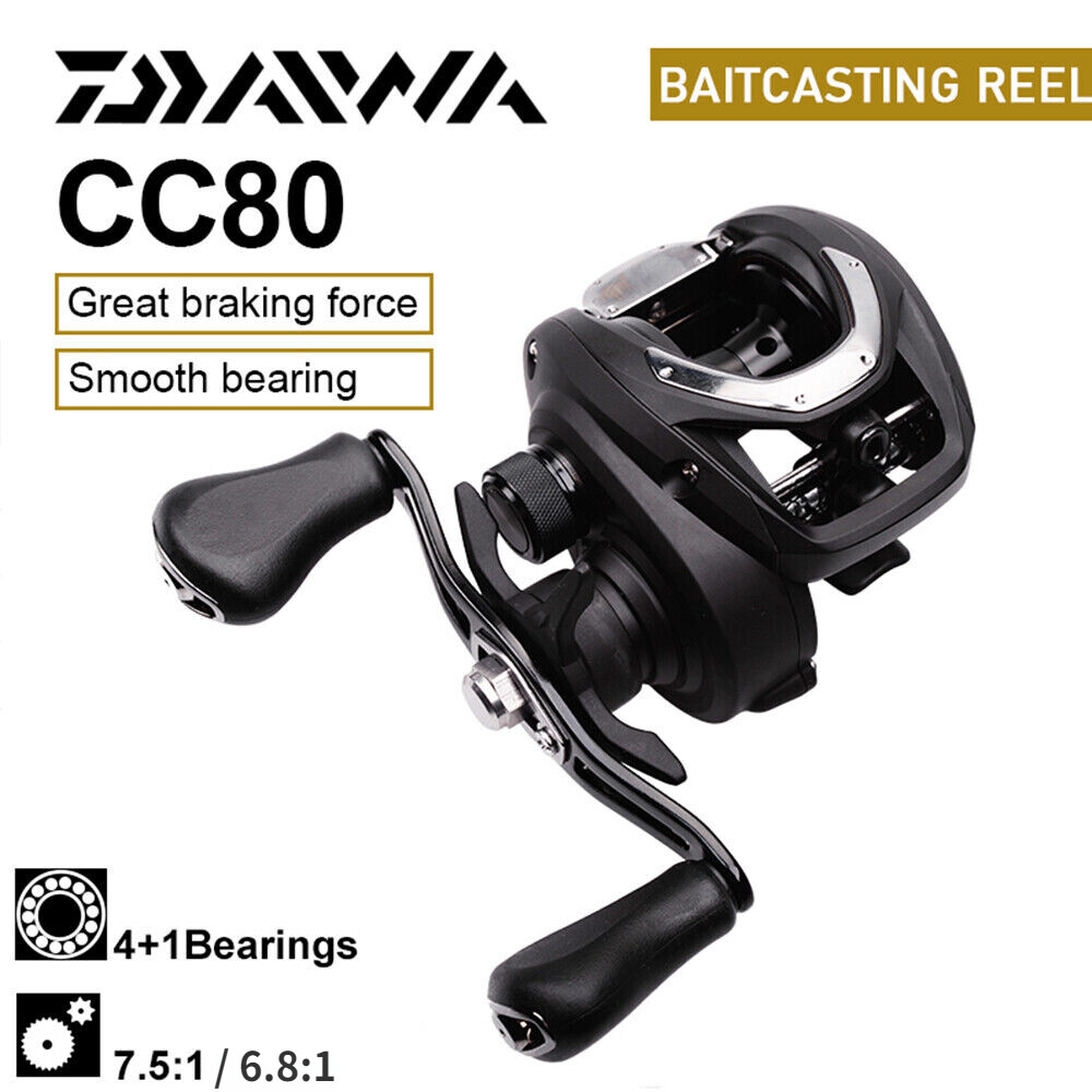 Daiwa CC80 Low Profile Baitcast Reel 4+1BB Powerful Fishing Reel CC80H, CC80HS