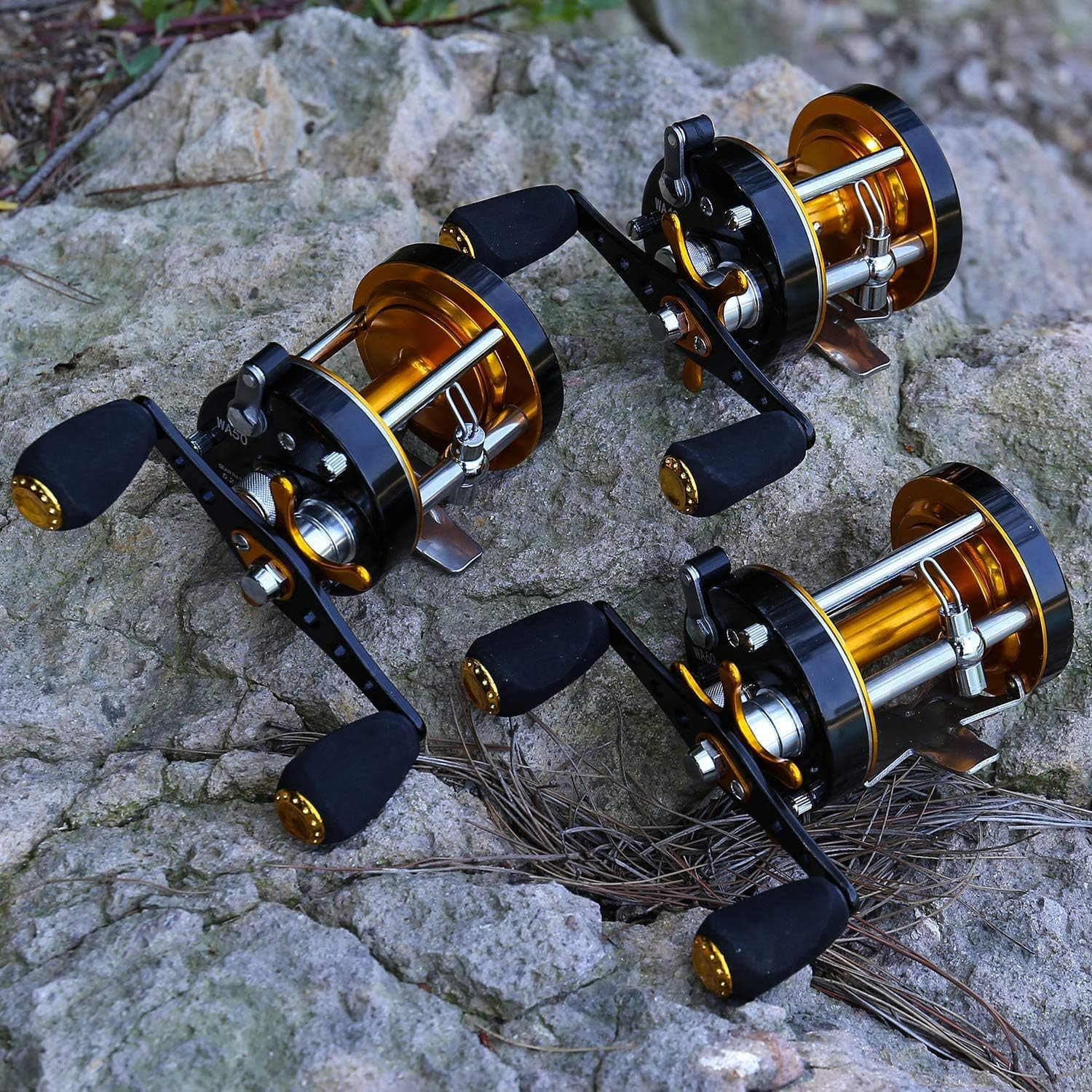 Round Baitcasting Fishing Reel Catfish Trolling Metal Body 6+1BB Drag