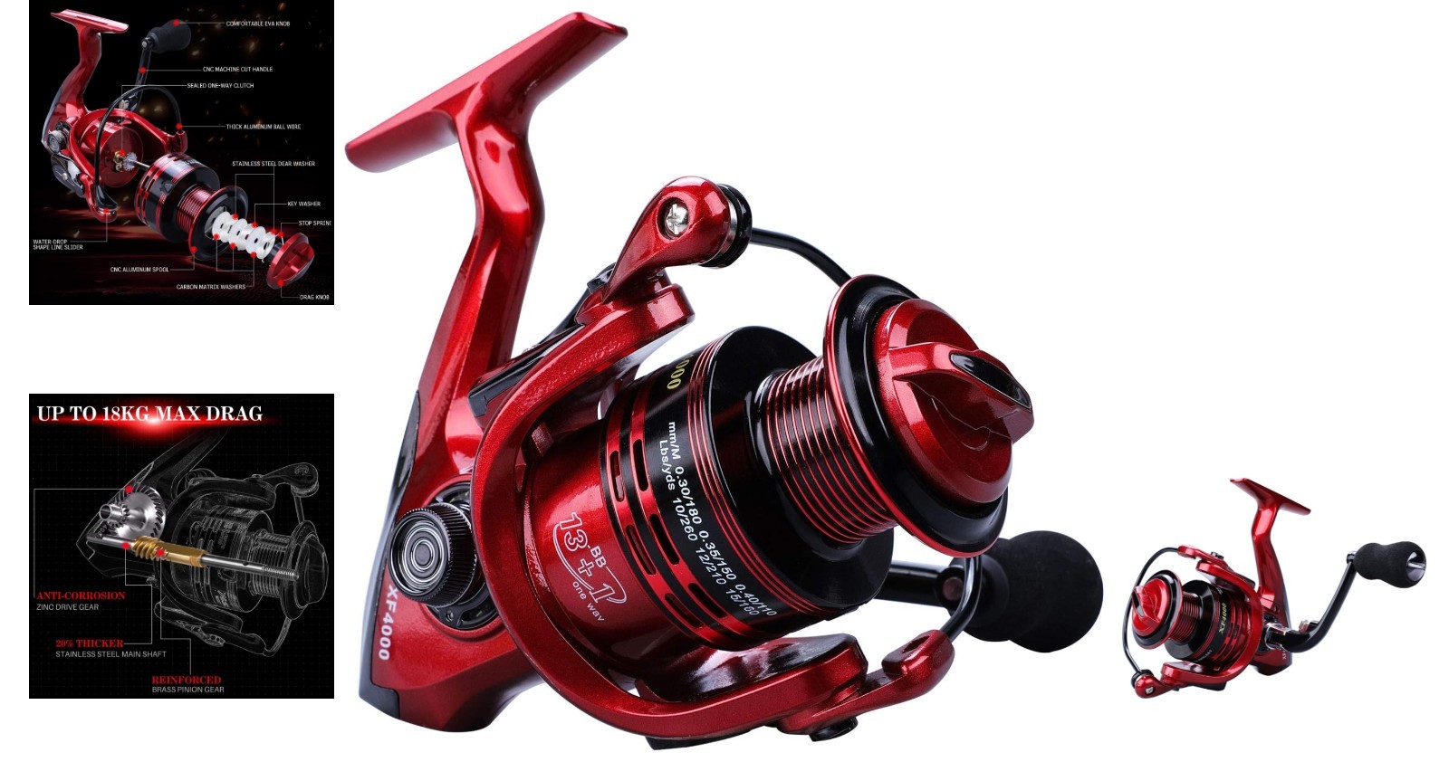 Powerful 39.68 lbs Spinning Reel – Perfect for Saltwater and Freshwater Fishing