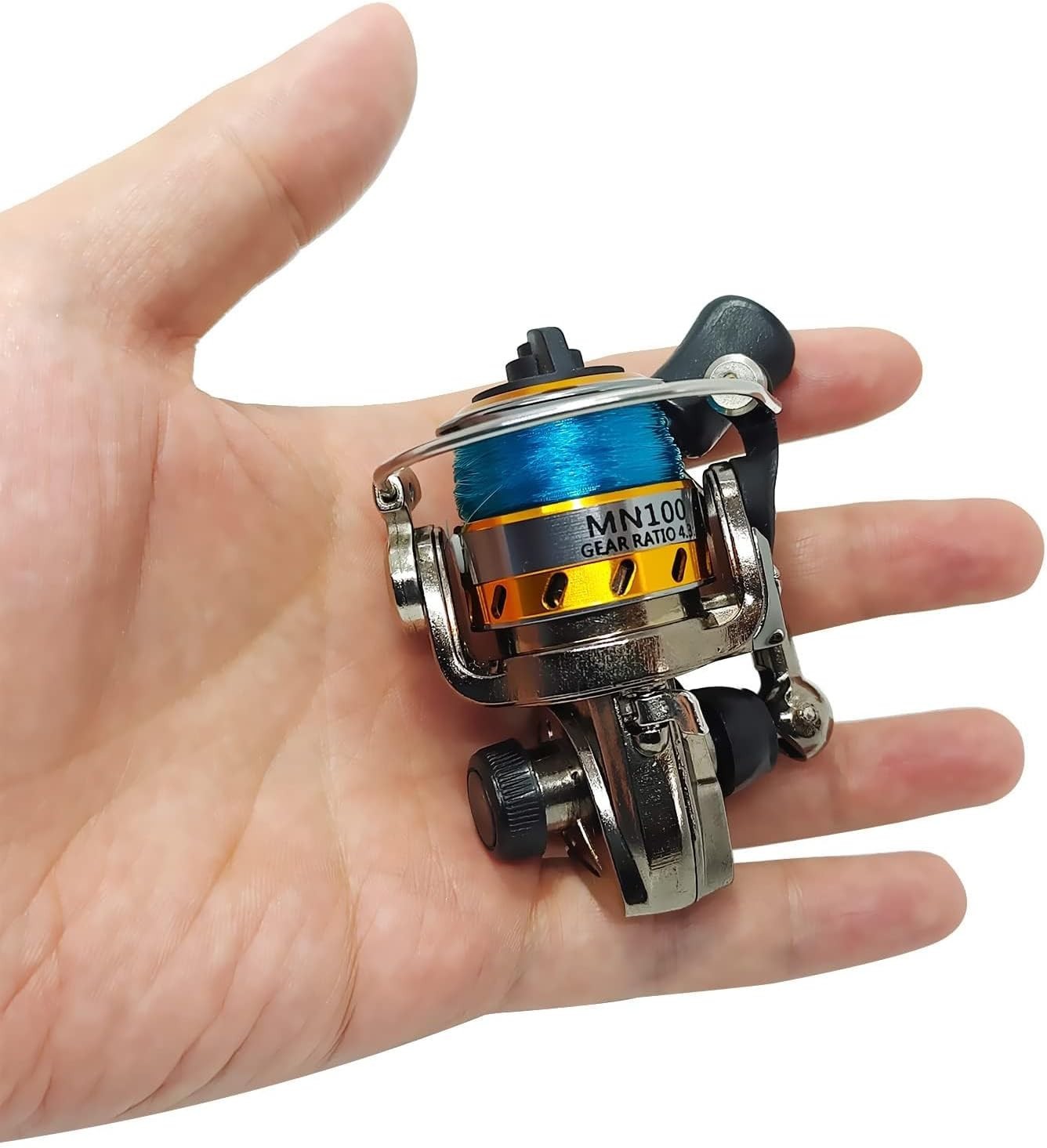Mini 100 Small Metal Spinning Wheel Aluminum Fishing Reel with Metal Spool fo…