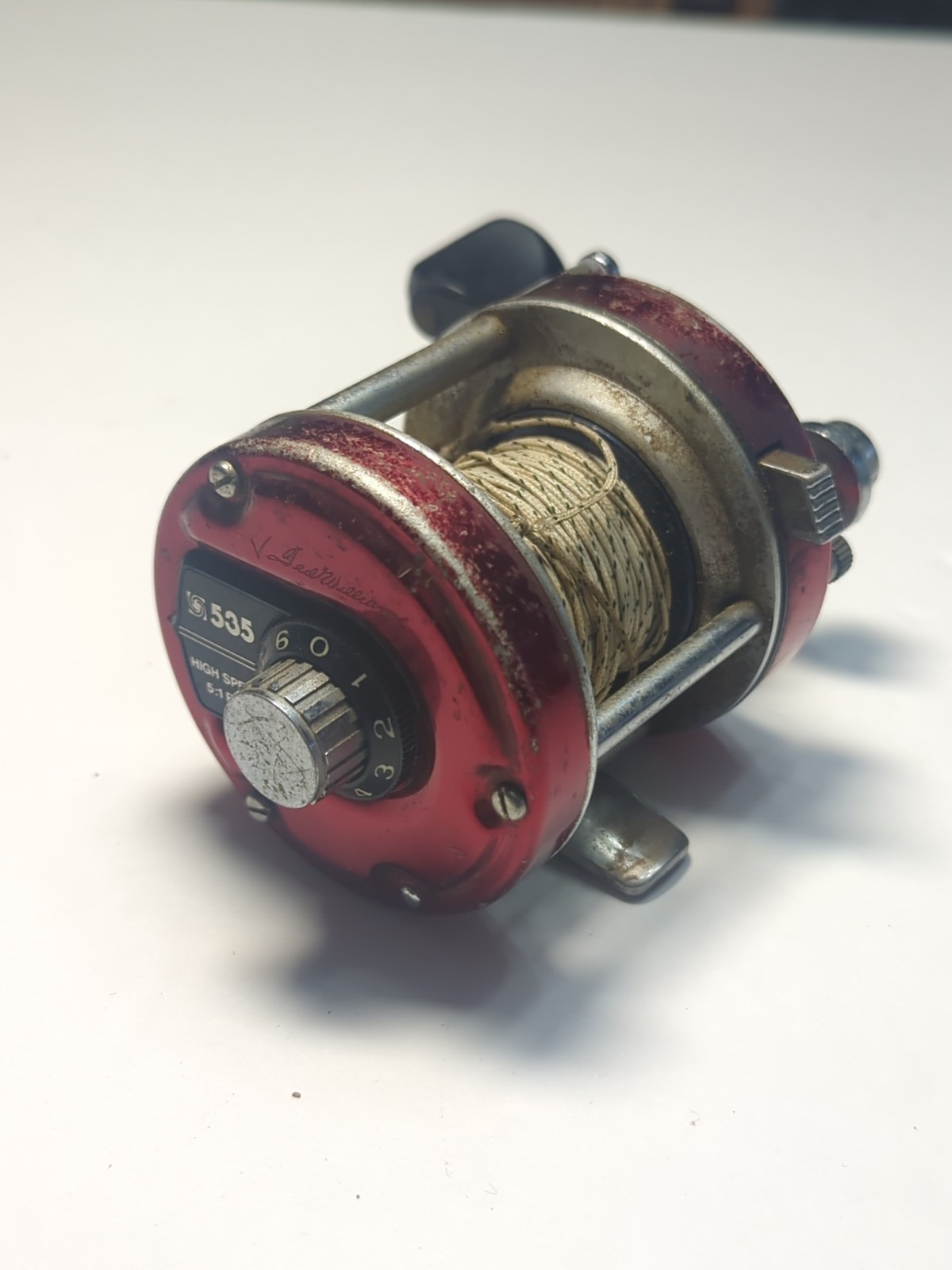 Vintage Sears And Roebuck Ted Williams 535 Red Baitcaster Fishing Reel
