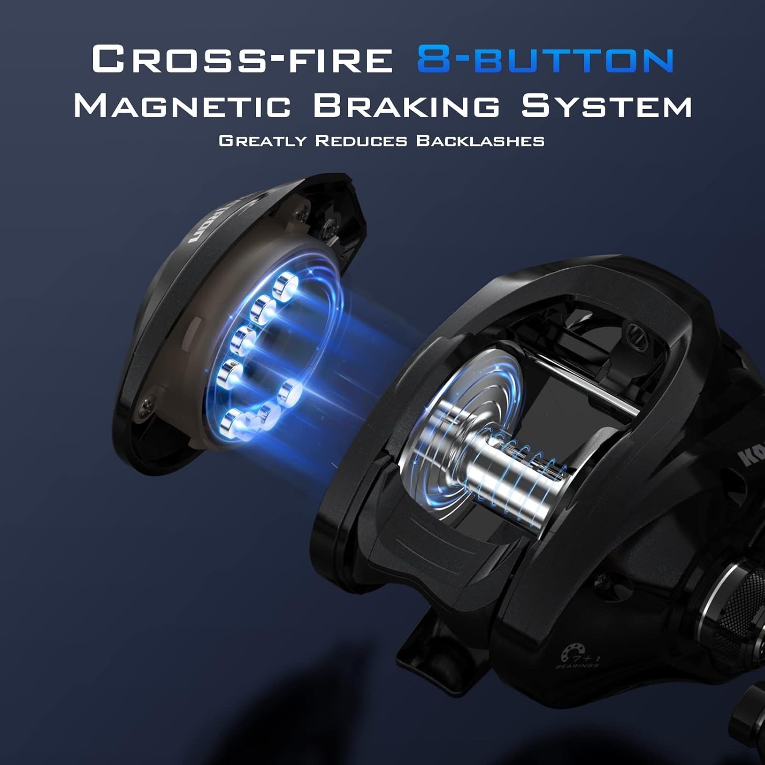 MegaTron 200 Baitcasting Reel – 28.6 lbs Drag, Adjustable Brakes, Lightweight