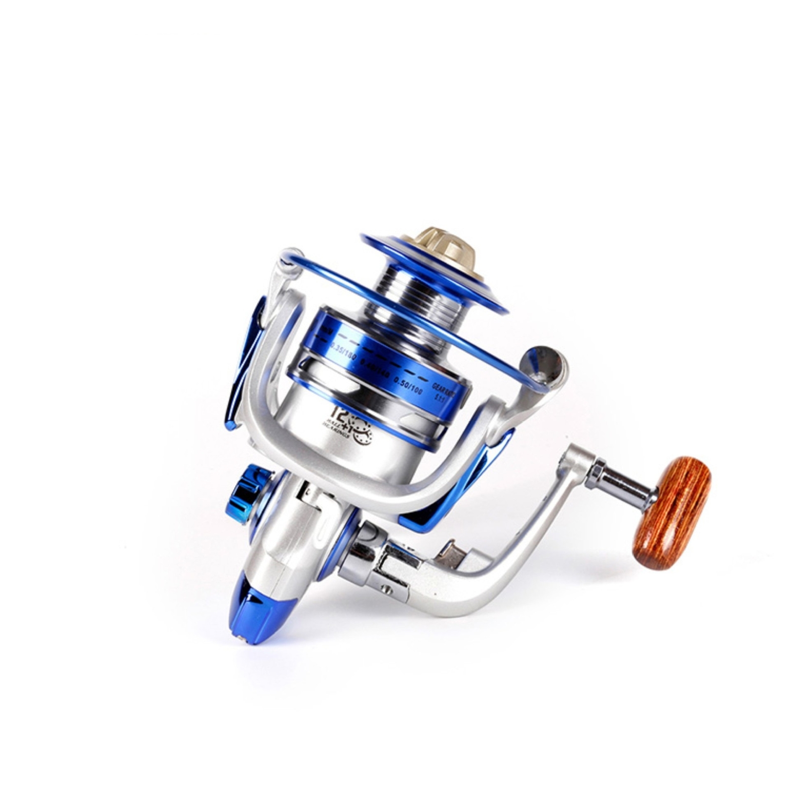13BB Spinning Reel Wooden Grip Up to 17Lb Max Drag Lightweight Graphite Frame