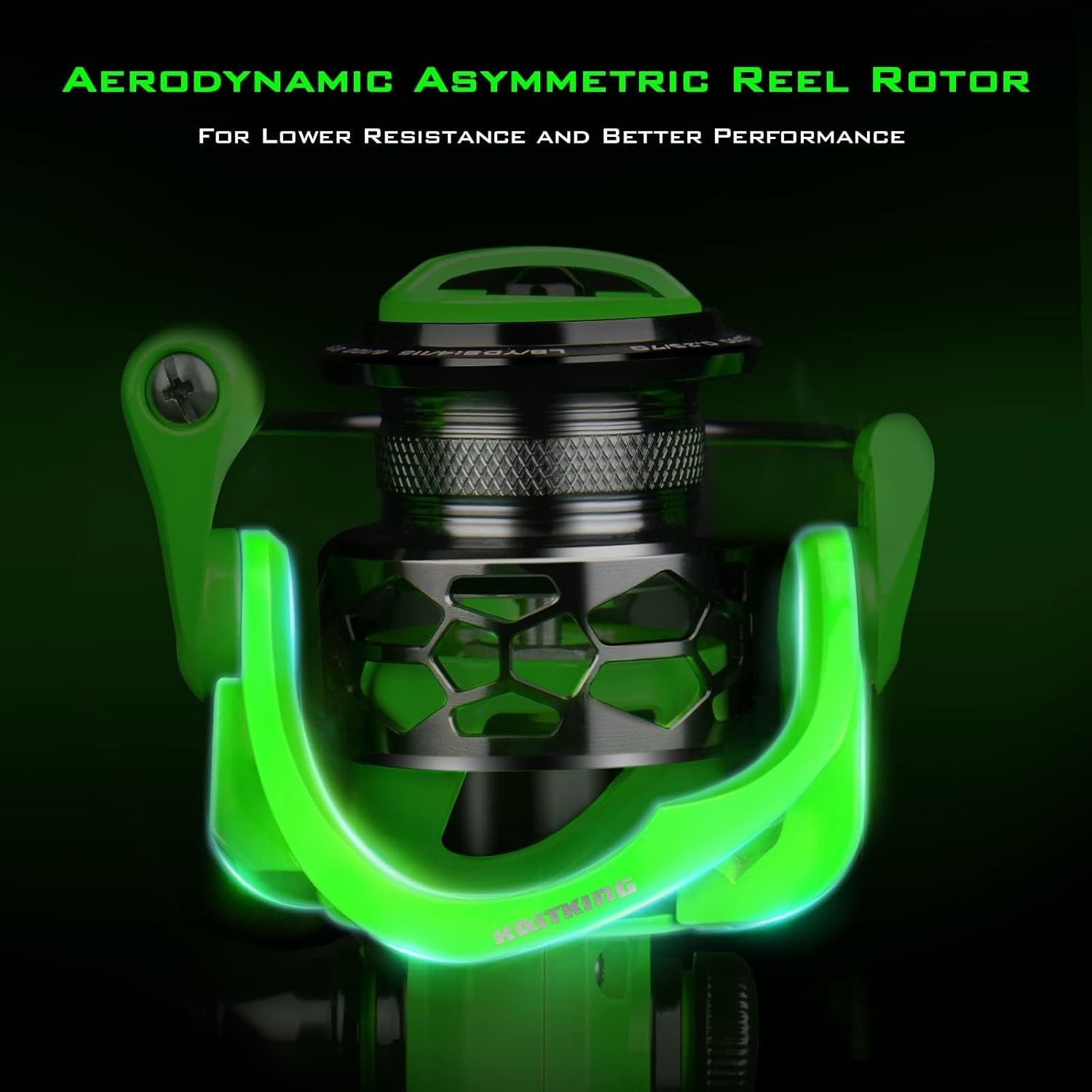 KastKing Zephyr Spinning Reels –7+1/6+1 BB –Carbon Fiber Drag Black/Green/Orange