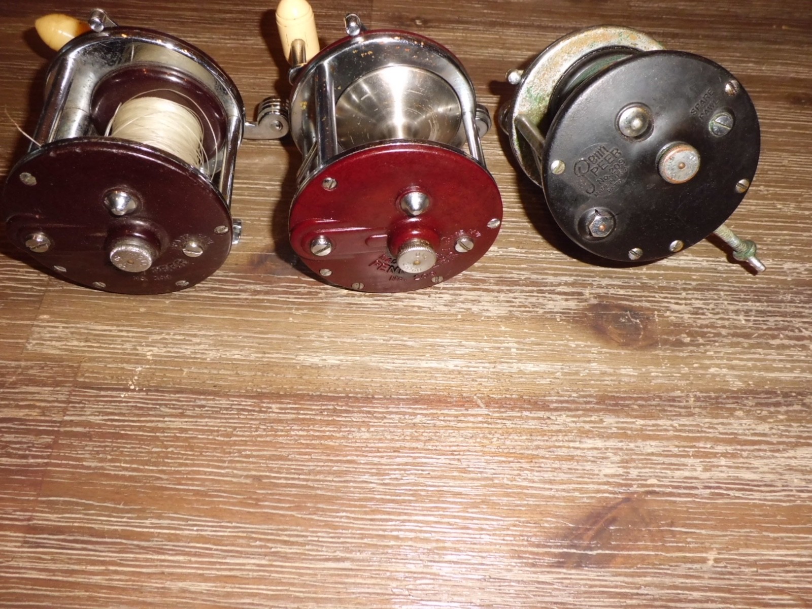 3- Vintage PENN Peer 209 Level Wind Conventional Reels made in USA