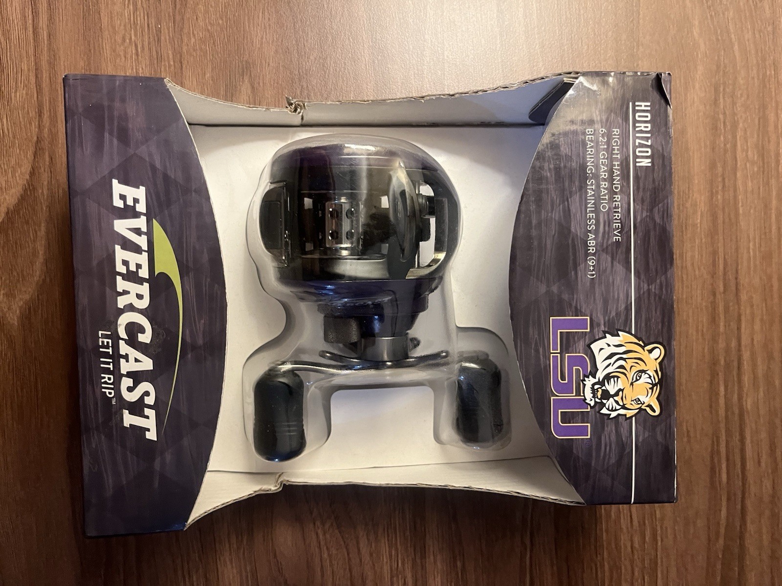 Evercast Horizon LSU 10BB 6.2:1 Level Wind Reel Right Hand Louisiana RARE NEW