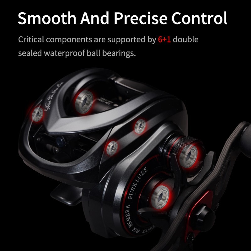 PURELURE ZANA Baitcasting Reel Lightweight Compact Lure Long Casting 6+1 7.6:1