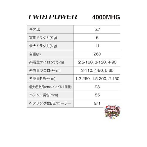 NEW Shimano 24 Twin Power 4000MHG High Grade High Grade Spinning Reel JP
