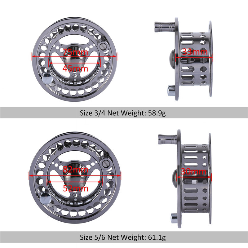 CNC-machined Large Arbor Fly Fishing Reel 3/4 5/6 7/8 9/10WT with Spare Spool
